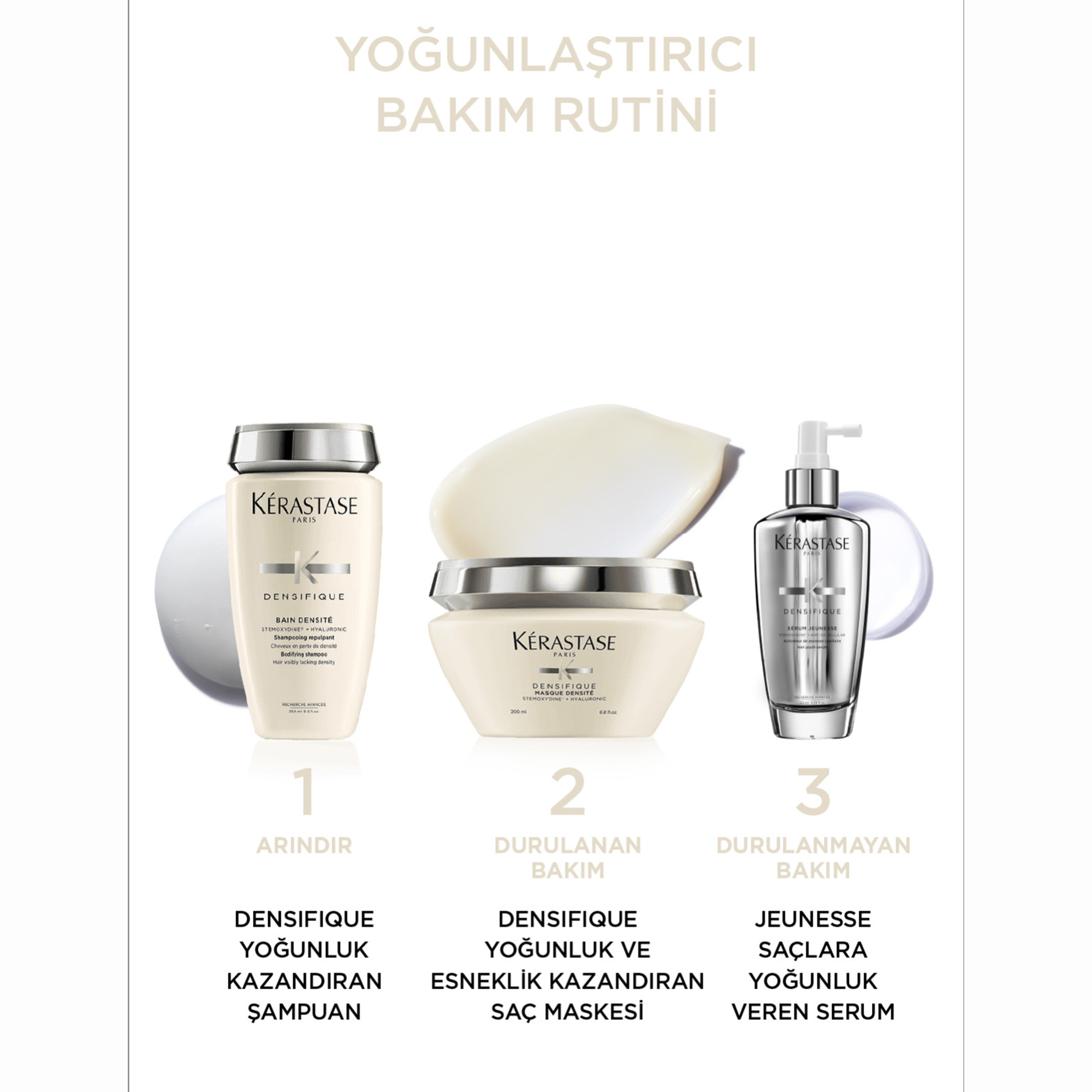 Kerastase Densifique Bain Densite Yoğunluk Kazandıran Şampuan 250 ml – Saç yapısını destekleyerek daha hacimli ve sağlıklı görünüm sağlayan şampuan.