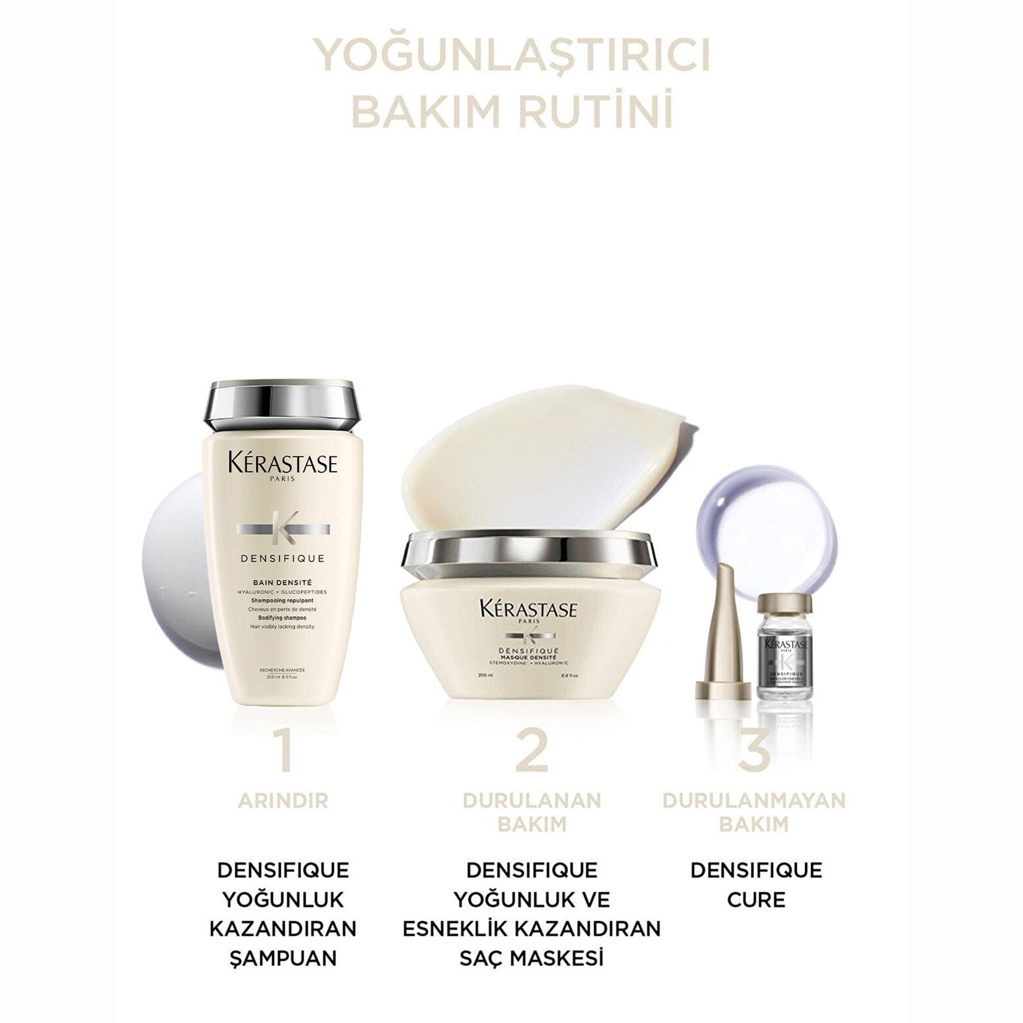 Kerastase Densifique Bain Densite Yoğunluk Kazandıran Şampuan 250 ml – Saç telini kökten uca kalınlaştıran, yoğunluk etkili profesyonel saç şampuanı.