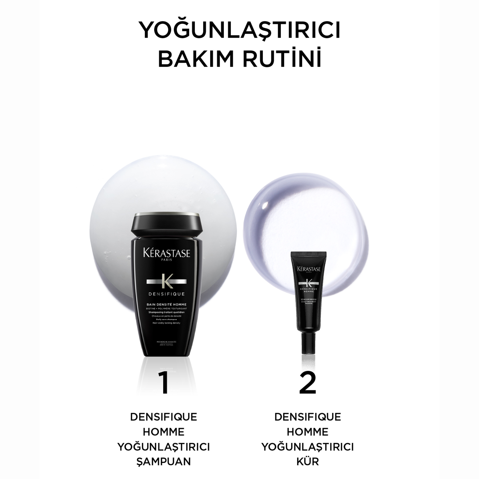 Kerastase Densifique Bain Densite Homme Erkekler İçin Yoğunluk Kazandıran Şampuan 250 ml – Saç derisini güçlendiren, ince telli saçları kalınlaştıran yoğun bakım şampuanı.