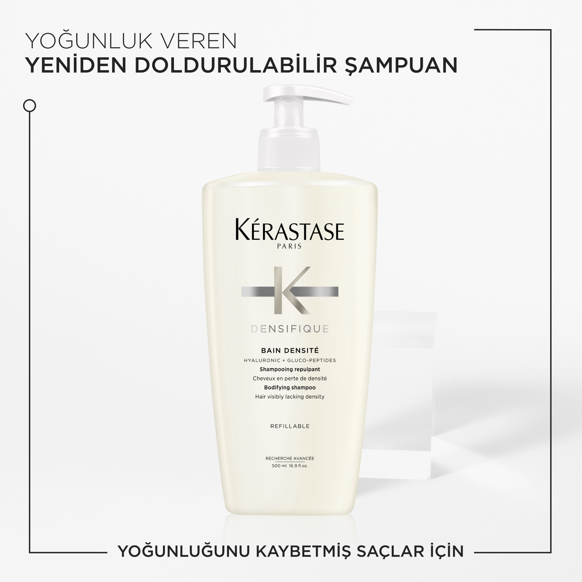 Kérastase Densifique Bain Densite Yoğunluk Kazandıran Şampuan 500 ml - İncelmiş saçlar için yoğunlaştırıcı etkisiyle saçları besler.