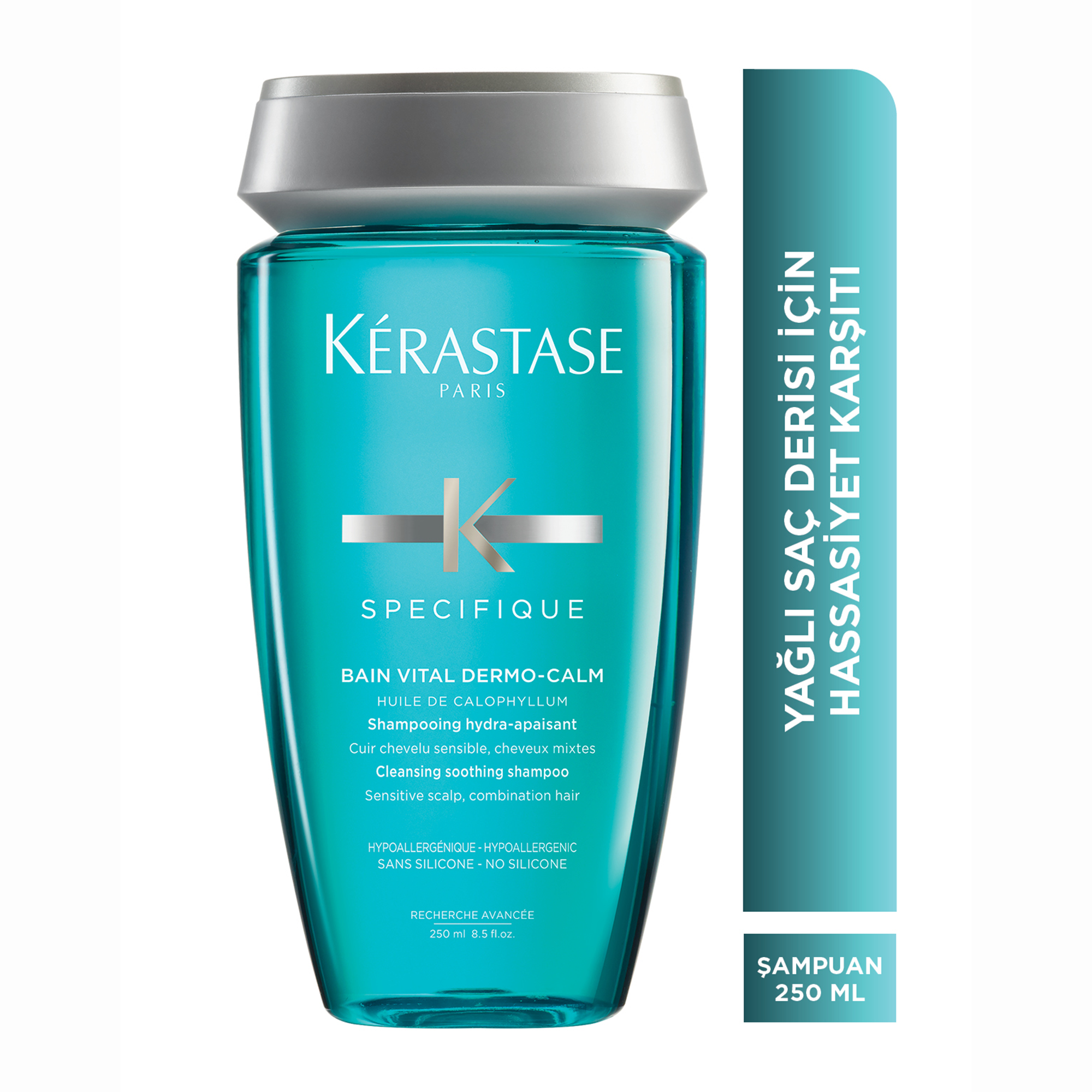 Kerastase Specifique Bain Vital Dermocalm Yağlı Saç Derisi için Hassasiyet Karşıtı Şampuan 250 ml – Günlük kullanıma uygun, saç derisindeki stresi azaltan dermo-kozmetik şampuan.