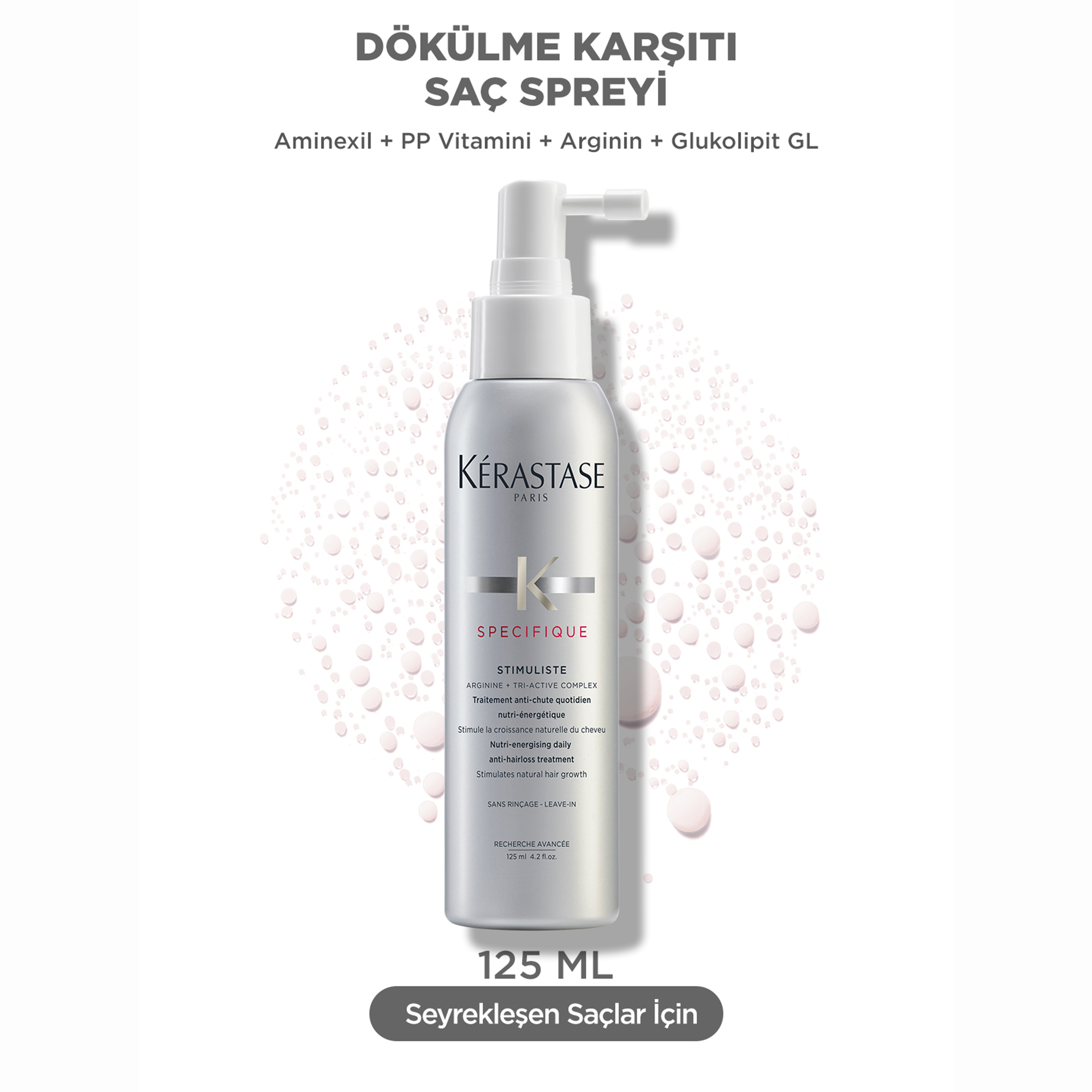 Kerastase Specifique Stimuliste Dökülme Karşıtı Saç Spreyi 125 ml – Saç köklerini canlandıran, dökülme karşıtı etki sunan günlük kullanıma uygun bakım spreyi.