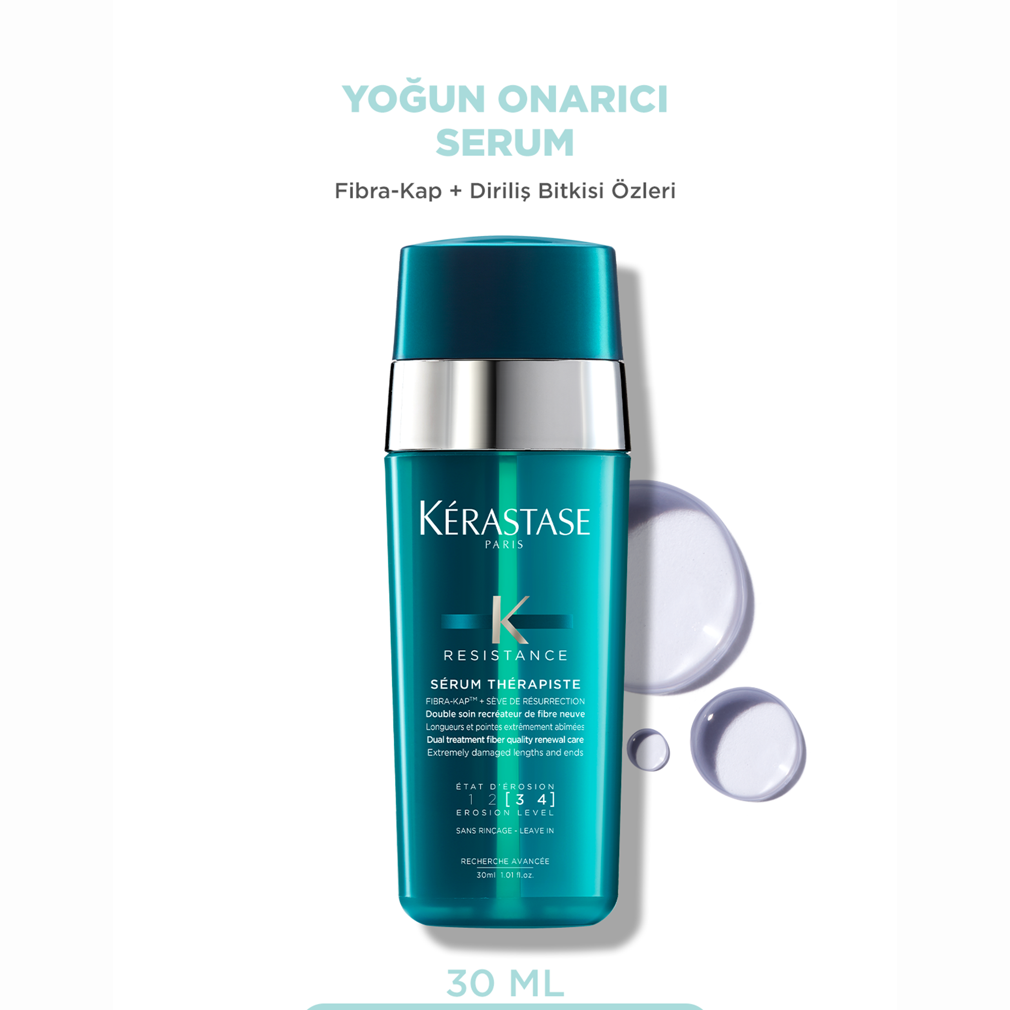 Kerastase Resistance Therapist Serum Therapiste Çok Yıpranmış ve Aşırı İşlem Görmüş Saçlar için Onarıcı Serum 30 ml – Aşırı işlem görmüş saçları anında onaran, yoğun yapılı profesyonel saç serumu.