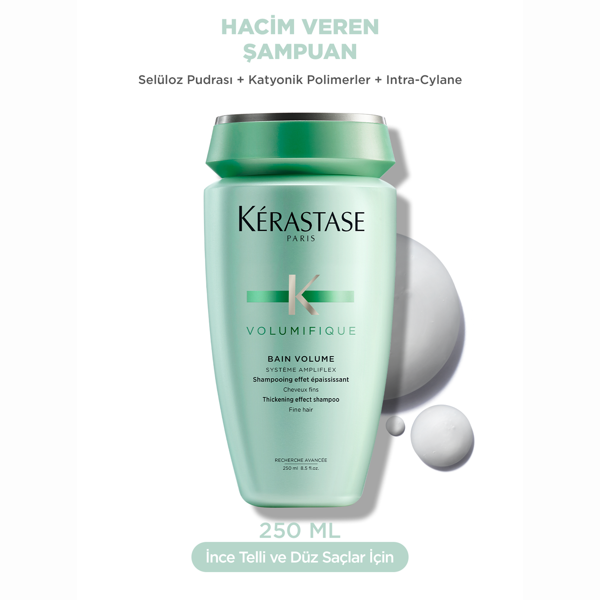 Kerastase Volumifique Bain Volumifique Hacim Veren Şampuan 250 ml – İnce telli saçlara hacim ve dolgunluk kazandıran hafif yapılı şampuan.