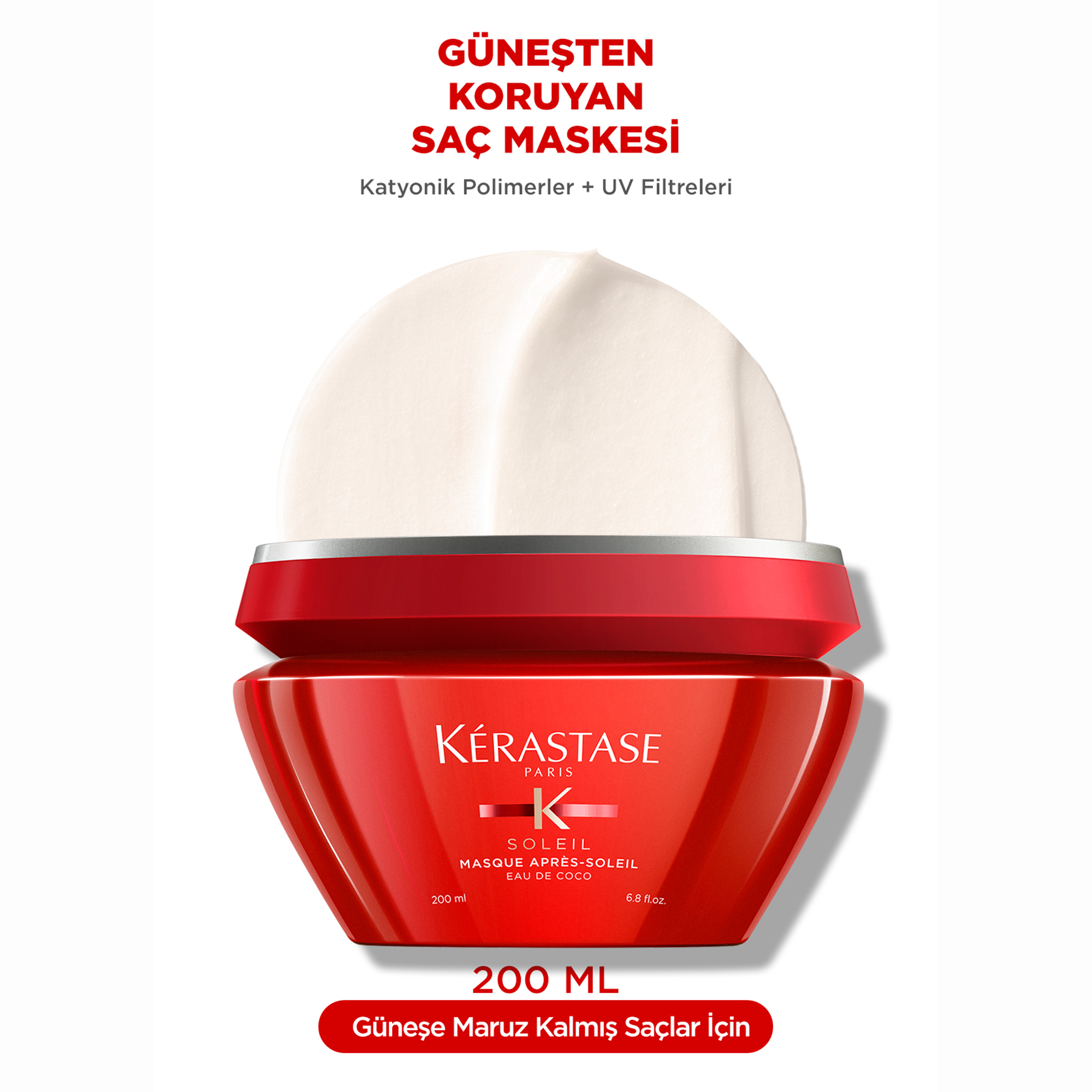 Kerastase Soleil Masque UV Defense Active Güneşten Koruyan Saç Maskesi 200 ml - Güneşin zararlı etkilerine karşı saçı koruyarak derinlemesine nemlendiren bakım maskesi