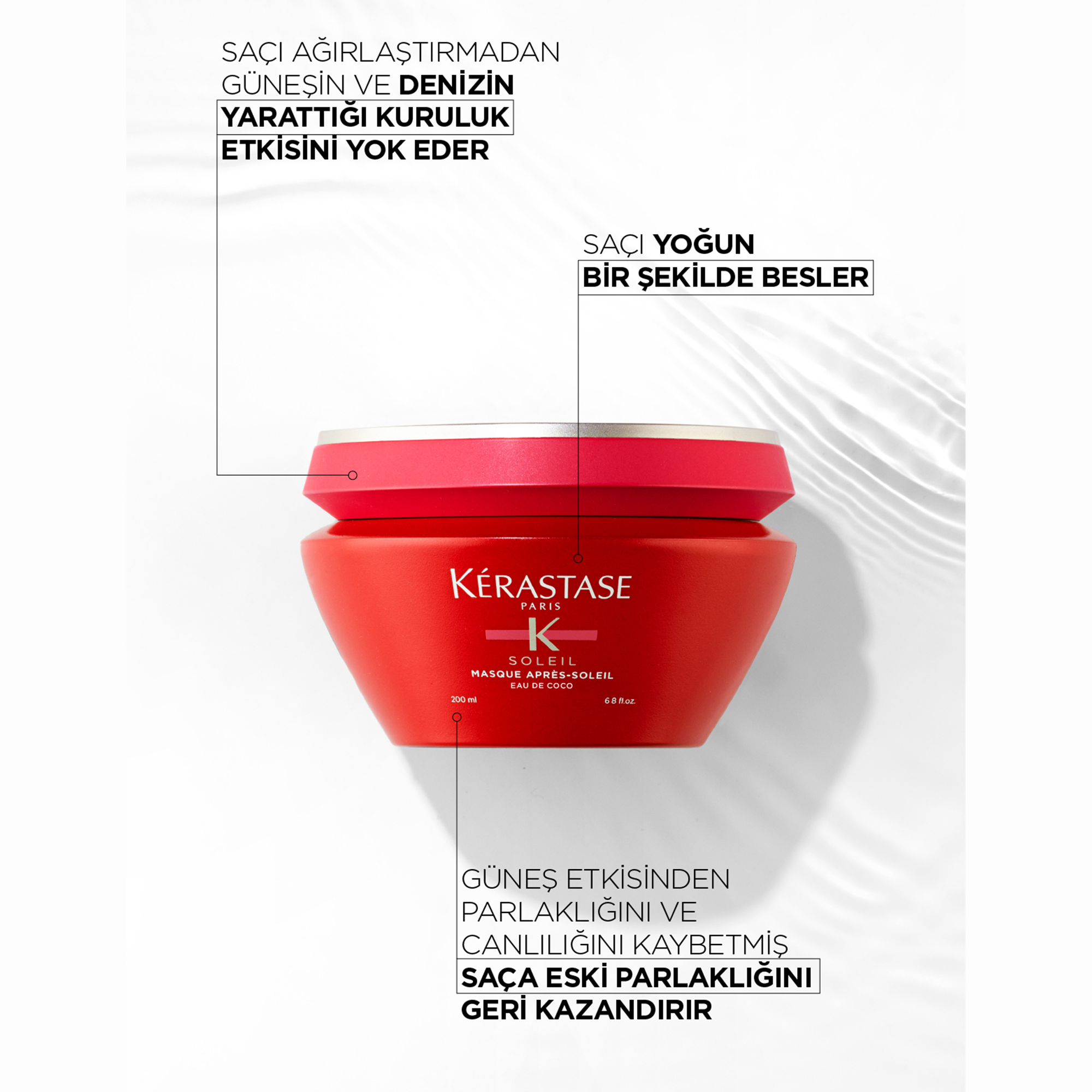 Kerastase Soleil Masque UV Defense Active Güneşten Koruyan Saç Maskesi 200 ml - Saçın güneşe karşı korunmasını sağlayarak, kuruma ve solmayı önleyen UV koruyucu maskesi