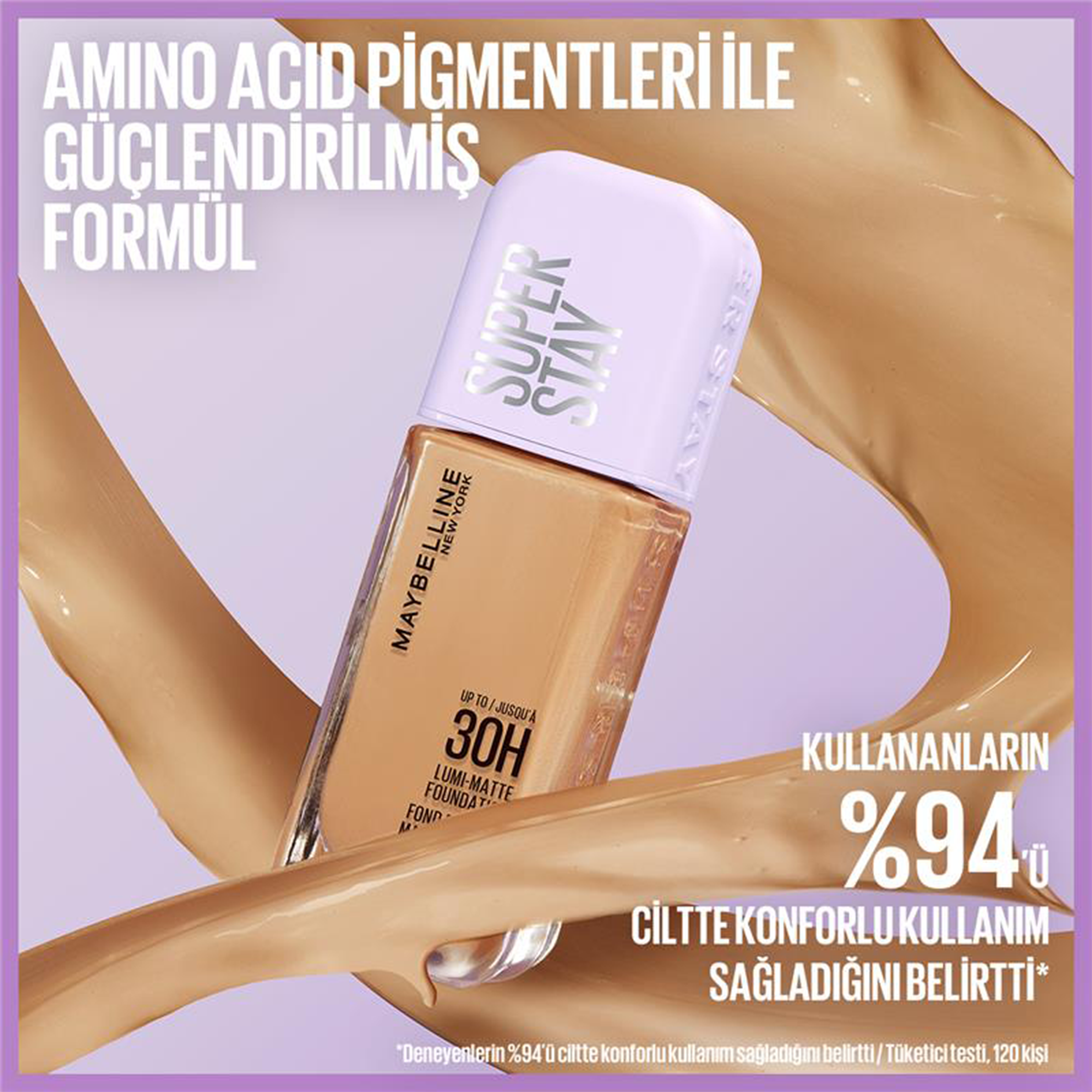 Maybelline New York Super Stay Lumi Matte Fondöten 129 - Hafif formülüyle ciltte ağırlık yapmaz, rahat bir kullanım sağlar.