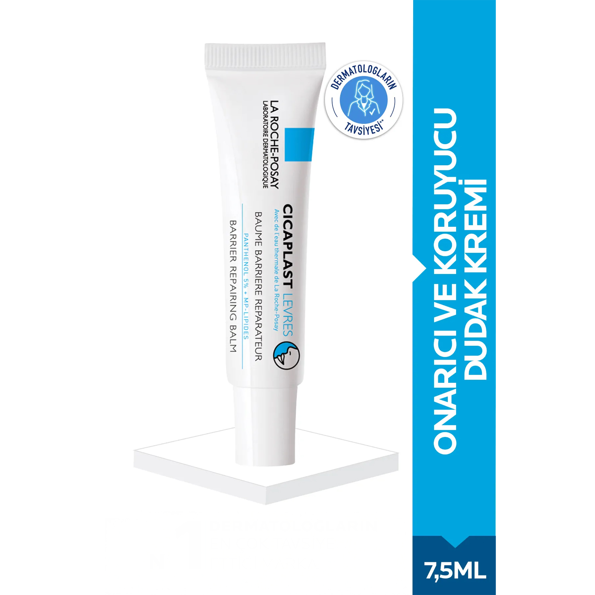 La Roche Posay Cicaplast Lèvres Onarıcı Dudak Bakım Kremi 7.5 ml – Dudakları nemlendirip yatıştırarak kuruluk ve çatlamayı gideren, 7.5 ml'lik La Roche Posay Cicaplast dudak bakım kremi.