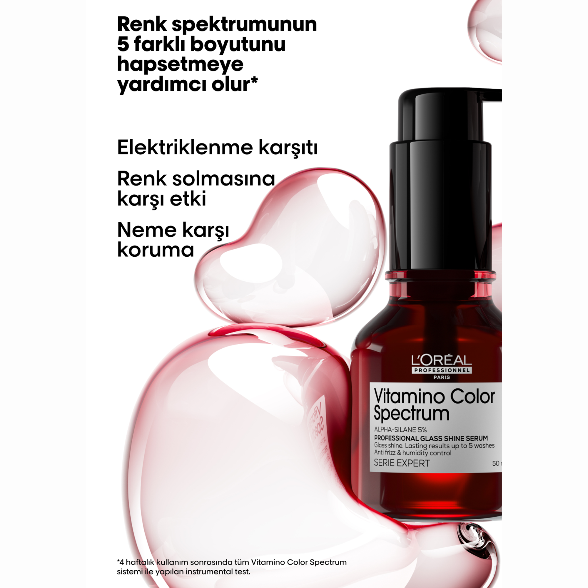 Loreal Professionnel Paris Serie Expert Vitamino Color Spectrum Cam Parlaklığı Görünümü Kazandıran Serum 50 ml - Saçın doğal parlaklığını artırarak sağlıklı bir görünüm sunar.