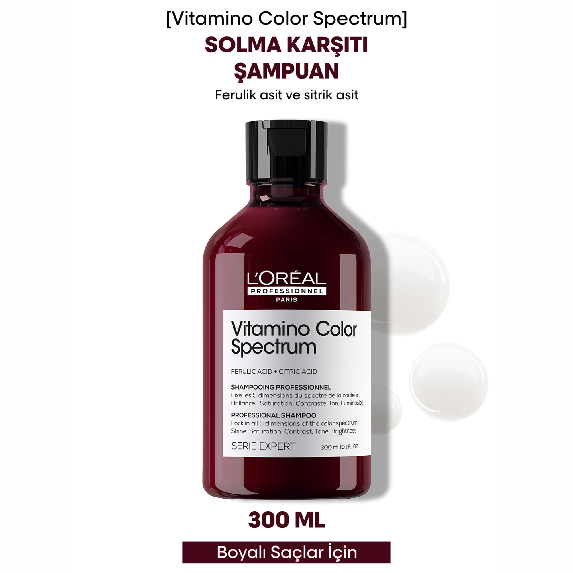Loreal Professionnel Paris Serie Expert Vitamino Color Spectrum Boyalı Saçlar İçin Solma Karşıtı Şampuan 300 ml - Saç renginin korunmasına yardımcı olan, solmayı engelleyen formül.