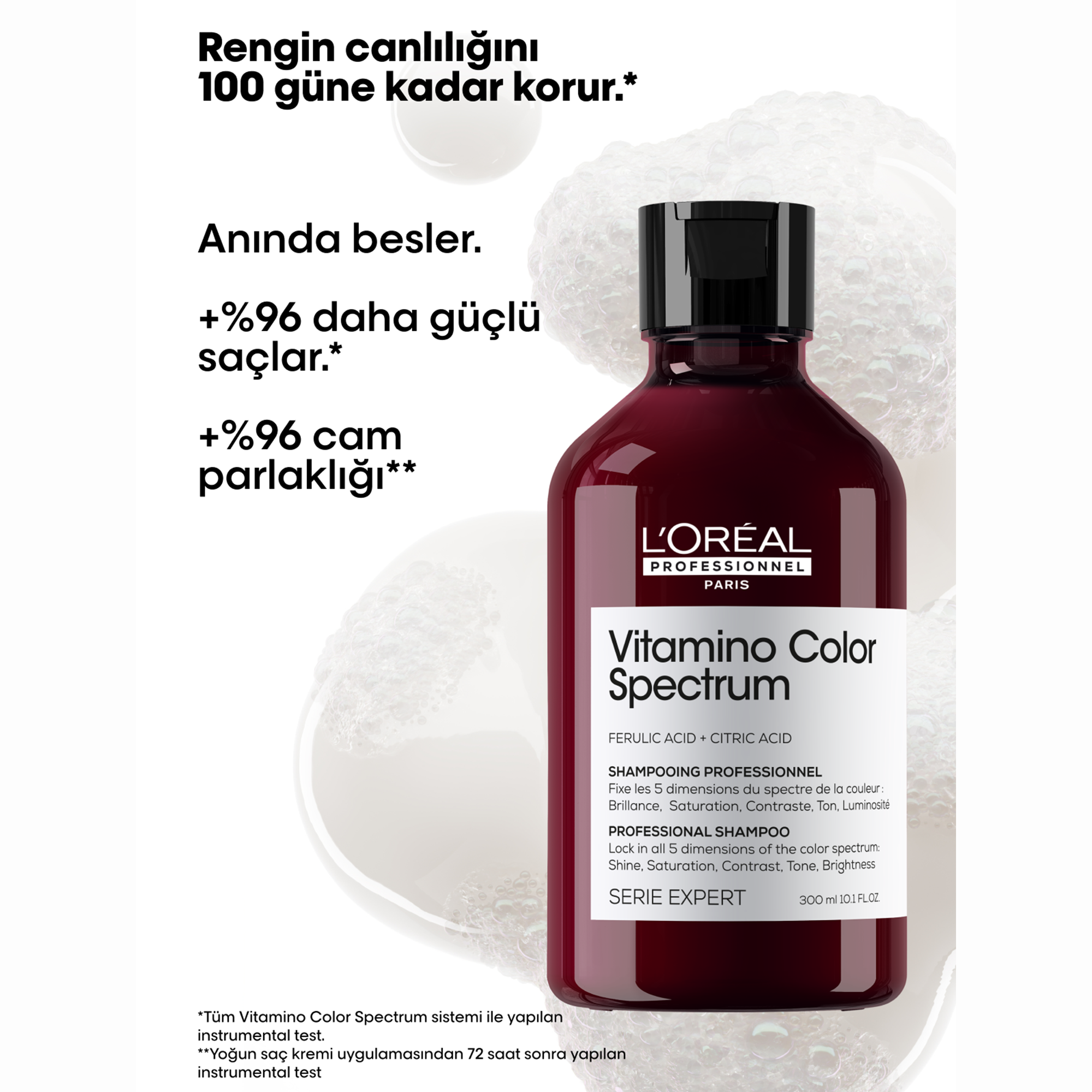 Loreal Professionnel Paris Serie Expert Vitamino Color Spectrum Boyalı Saçlar İçin Solma Karşıtı Şampuan 300 ml - Boyalı saçları besler, renk solmasını önler ve canlılık kazandırır.