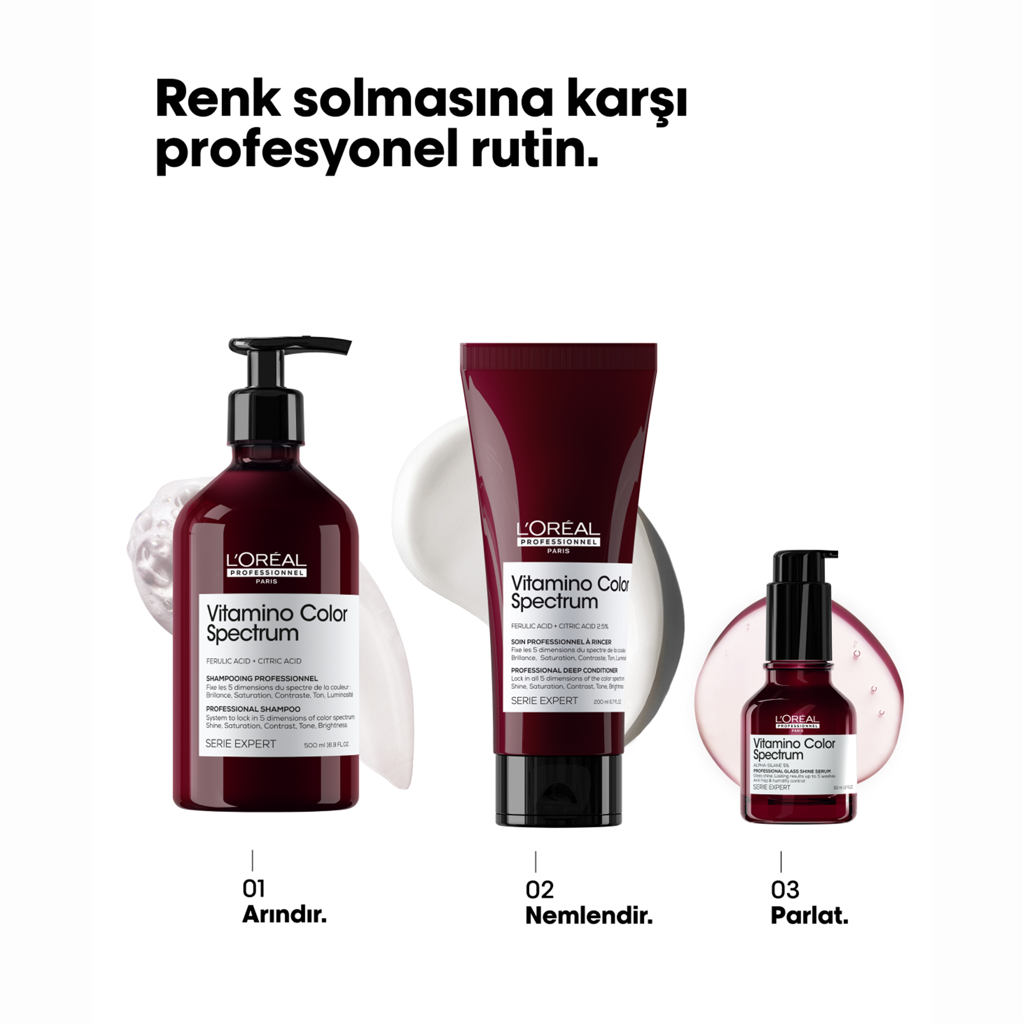 Loreal Professionnel Paris Serie Expert Vitamino Color Spectrum Boyalı Saçlar İçin Solma Karşıtı Şampuan 500 ml - Saçın doğal parlaklığını artırır, renk solmasını engeller.