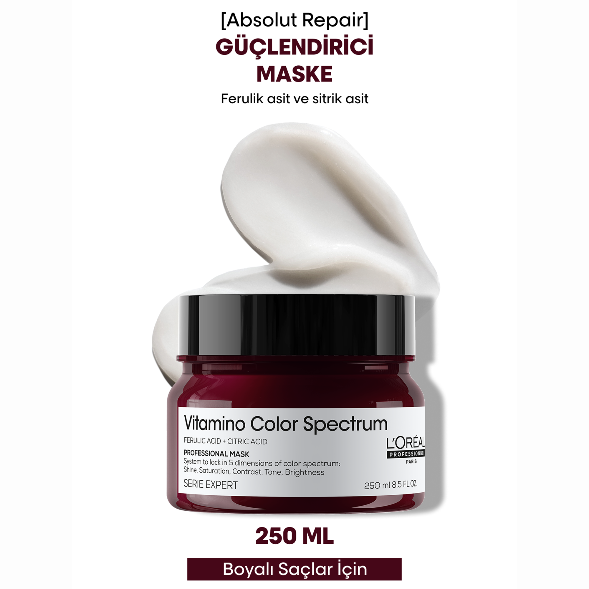 Loreal Professionnel Paris Serie Expert Vitamino Color Spectrum Boyalı Saçlar İçin Güçlendirici Maske 250 ml - Boyalı saçları besler ve güçlendirir, renk koruma sağlar.