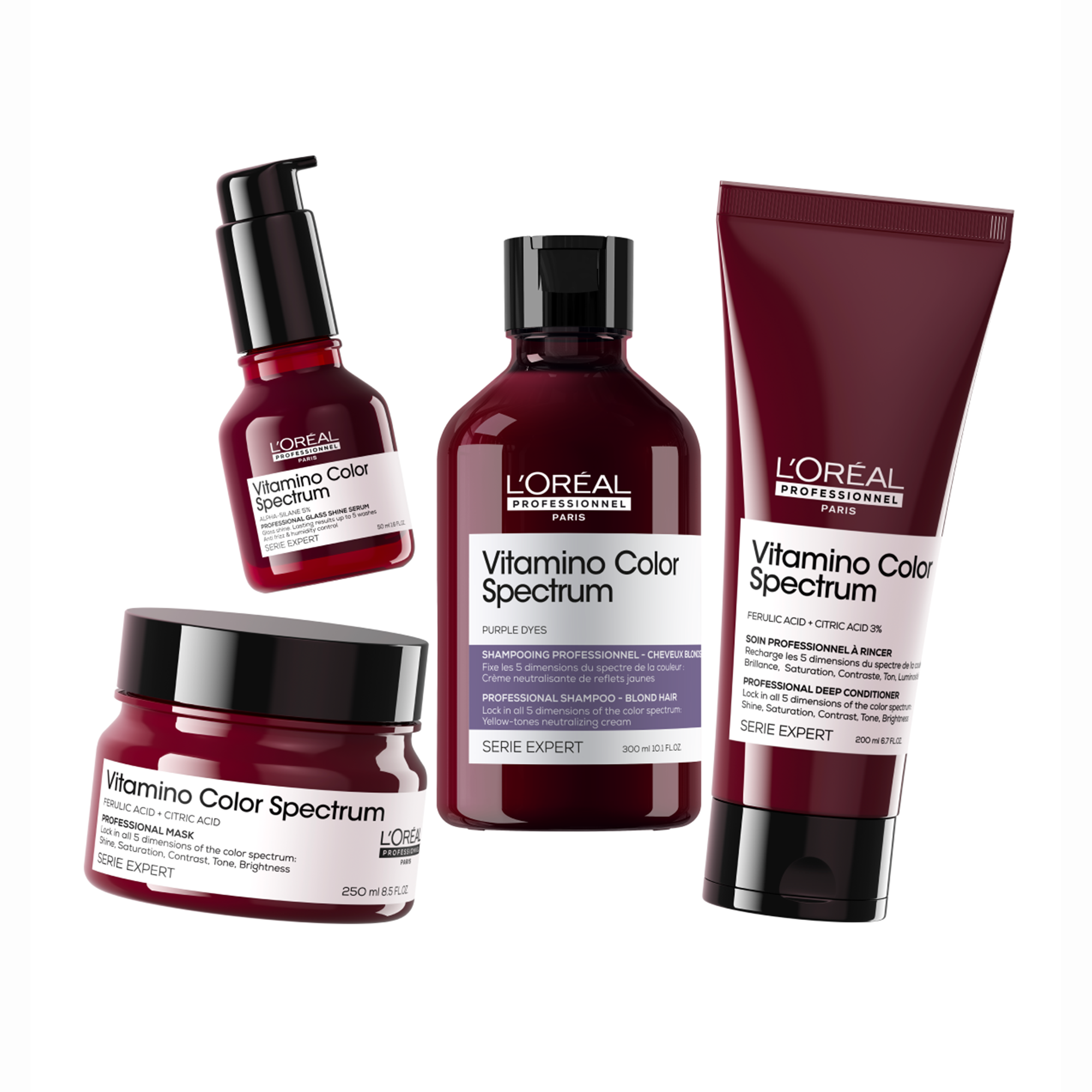 Loreal Professionnel Paris Serie Expert Vitamino Color Spectrum Sarı Saçlar İçin Sarı Tonlarını Nötralize Edici Mor Şampuan 300 ml - Saçın renk dengesini düzeltir, sarı tonları engeller ve soğuk renk tonlarını belirginleştirir.