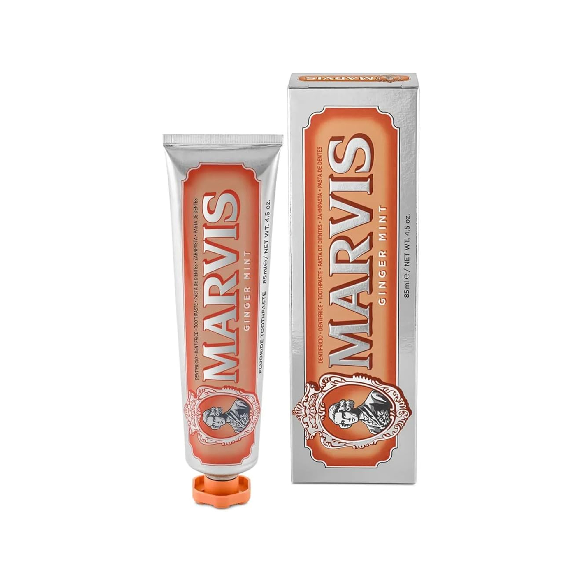 Marvis Ginger Mint + Xylitol Diş Macunu 85 ml - Zencefil ve Nane Aromalı, Xylitol İçeren Ferahlatıcı Diş Macunu