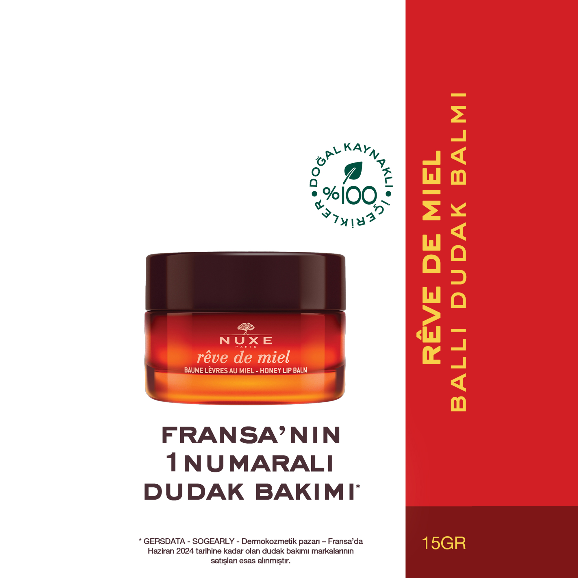 Nuxe Reve De Miel Baume Besleyici ve Onarıcı Ballı Dudak Balsamı 15 g - Dudakları besleyip onaran, ballı nemlendirici dudak balsamı