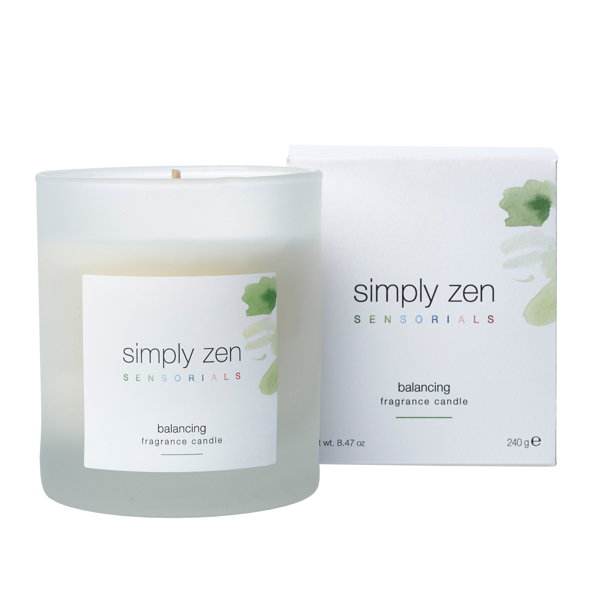 Simply Zen Sensorials Home Balancing Fragrance Mum 120 g - Ruh halini dengeleyici rahatlatıcı bir atmosfer yaratan evde kullanılabilir parfümlü mum.