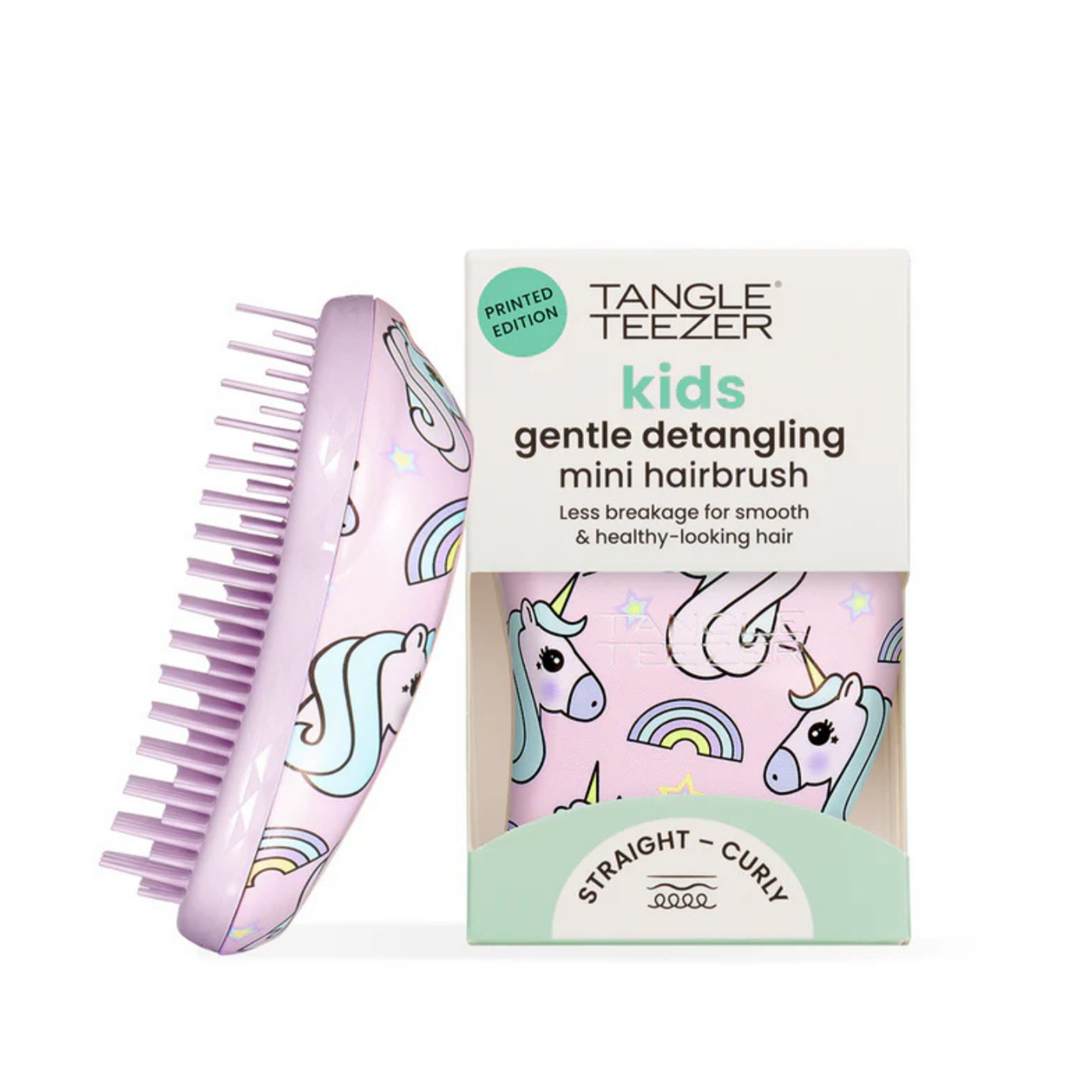 Tangle Teezer The Original Mini Unicorn Magic Çocuk Saç Fırçası - Unicorn temalı, çocuk saçlarını nazikçe açan eğlenceli mini fırça