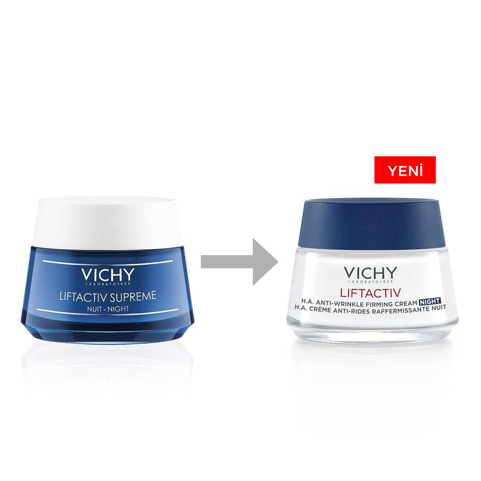 Vichy Liftactiv Supreme Yaşlanma ve Kırışıklık Karşıtı Gece Bakım Kremi 50 ml – Cildin yenilenmesine yardımcı olan, yaşlanma ve kırışıklıklara karşı etkili 50 ml'lik gece bakım kremi.