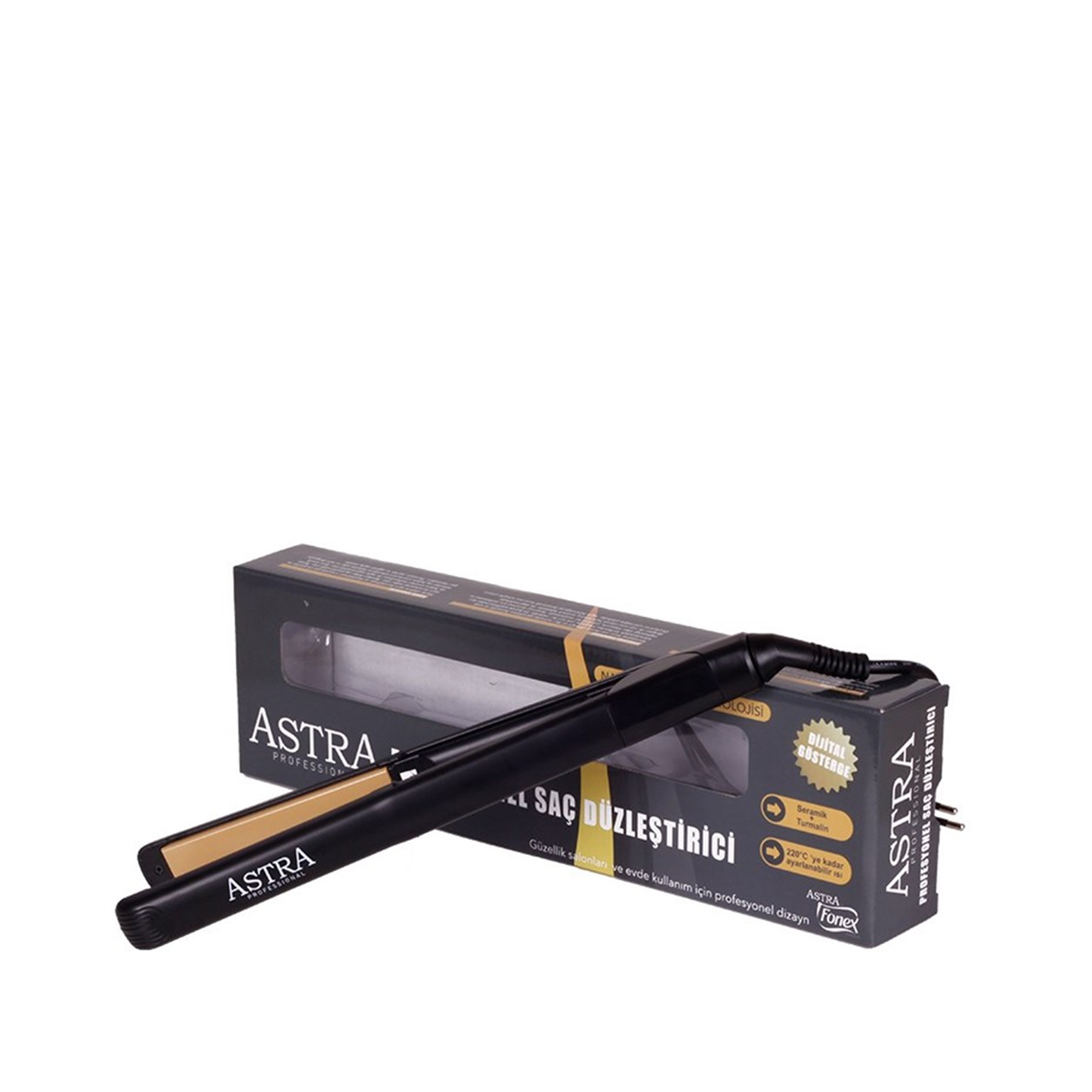 Astra Professional Saç Düzleştiricisi F601F – Profesyonel kullanım için tasarlanmış, hızlı ve etkili saç düzleştirme sağlayan Astra F601F saç düzleştiricisi.