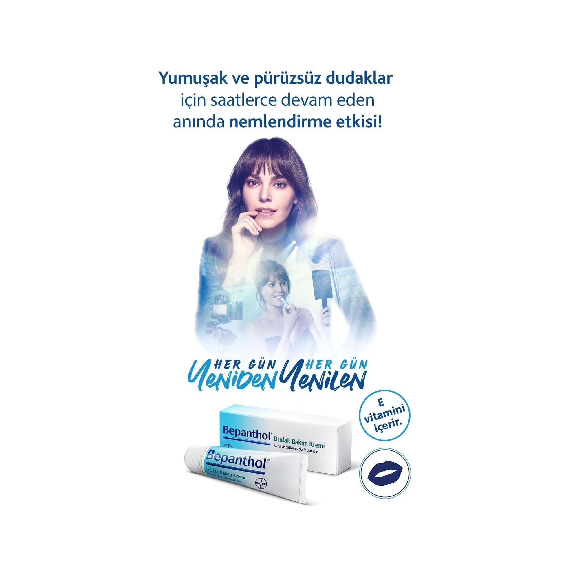 Bepanthol Dudak Bakım Kremi 7.5 ml - Dudakları besleyip nemlendirerek kuruma ve çatlamayı önleyen bakım kremi