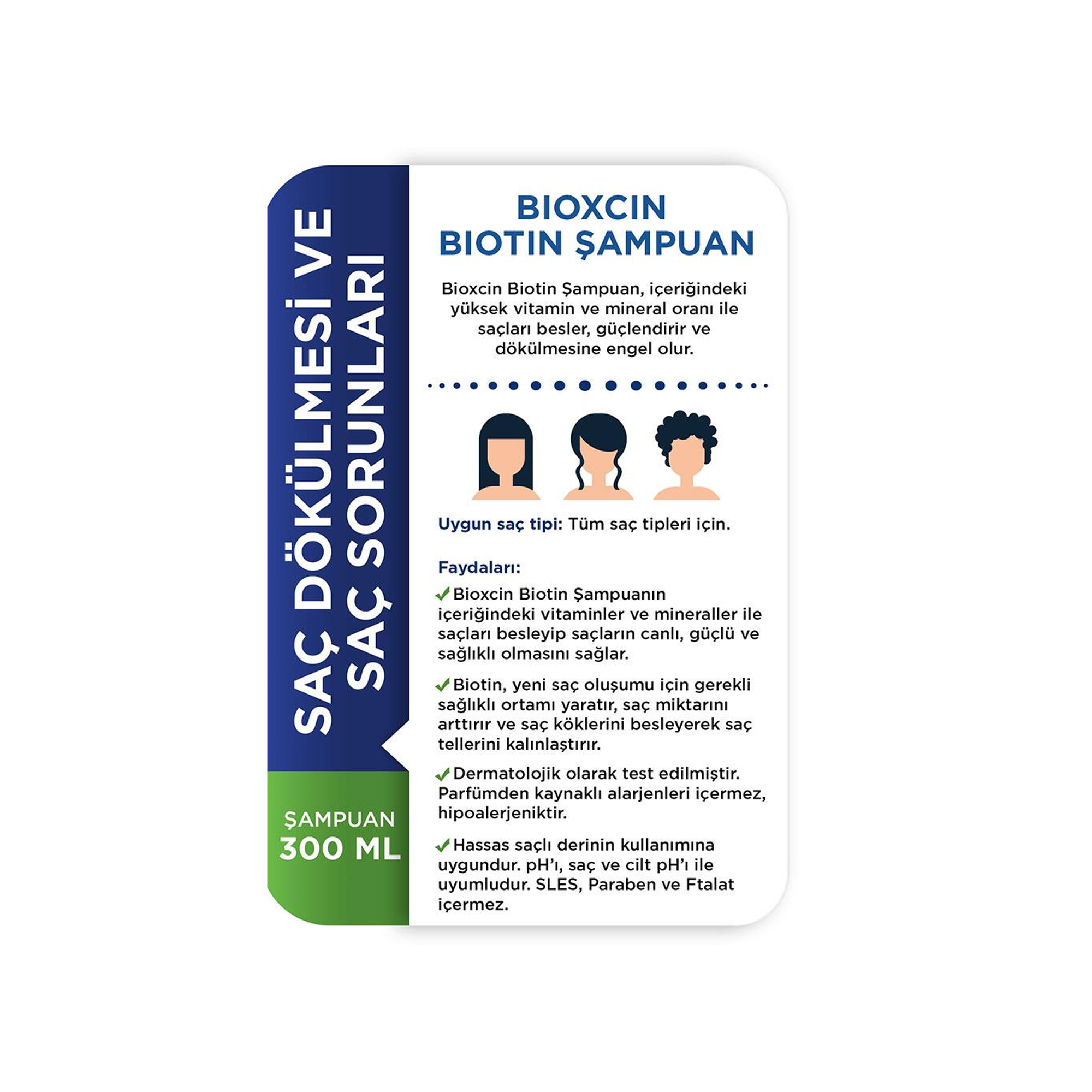 Bioxcin Biotin Saç Dökülmesine Karşı Günlük Şampuan 300 ml - Zayıf ve dökülmeye eğilimli saçlar için yoğun besleyici ve koruyucu şampuan