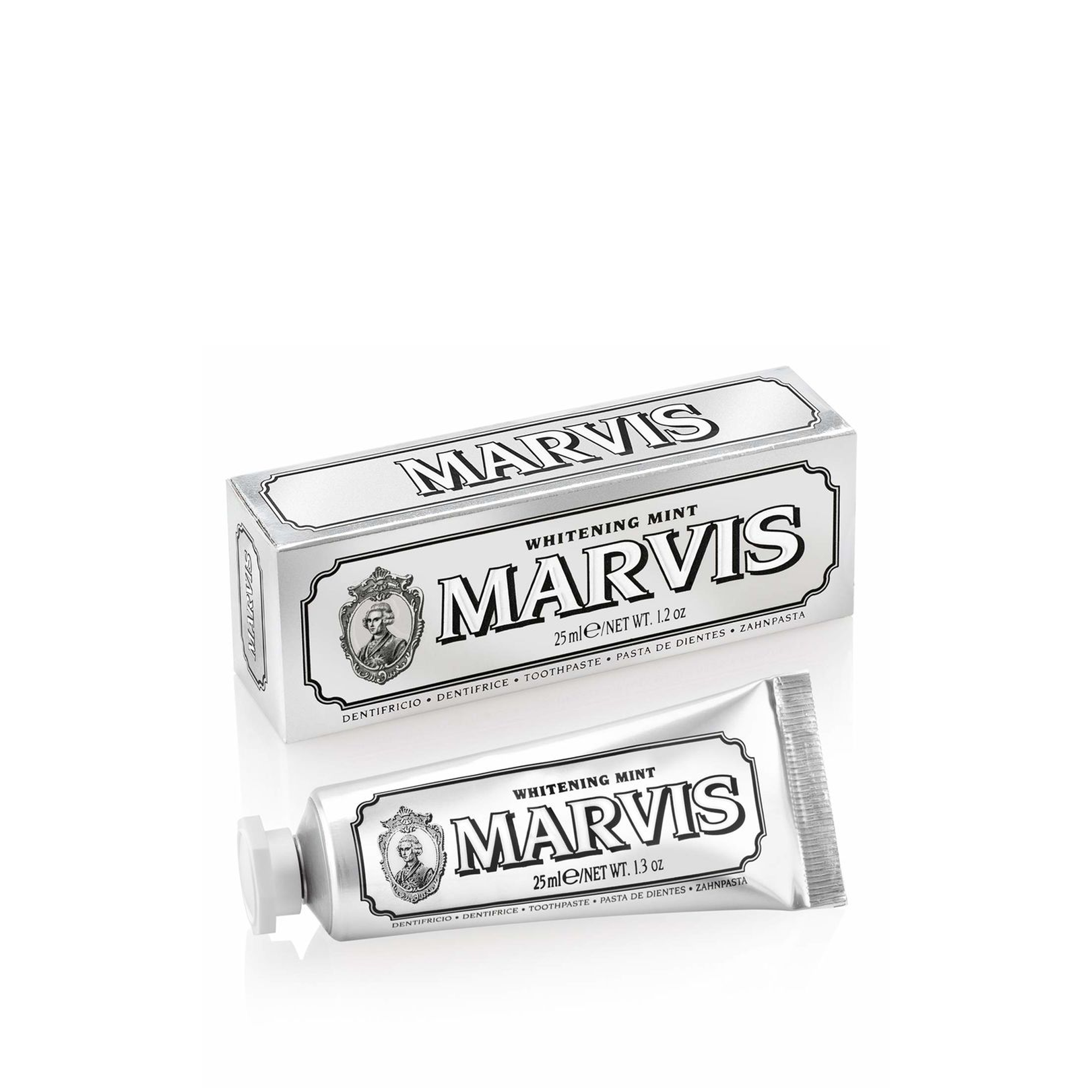 Marvis Whitening Mint Nane Aromalı Beyazlatıcı Diş Macunu 25 ml – Beyazlatıcı etkisiyle dişleri temizleyen, nane aromalı 25 ml'lik Marvis diş macunu.