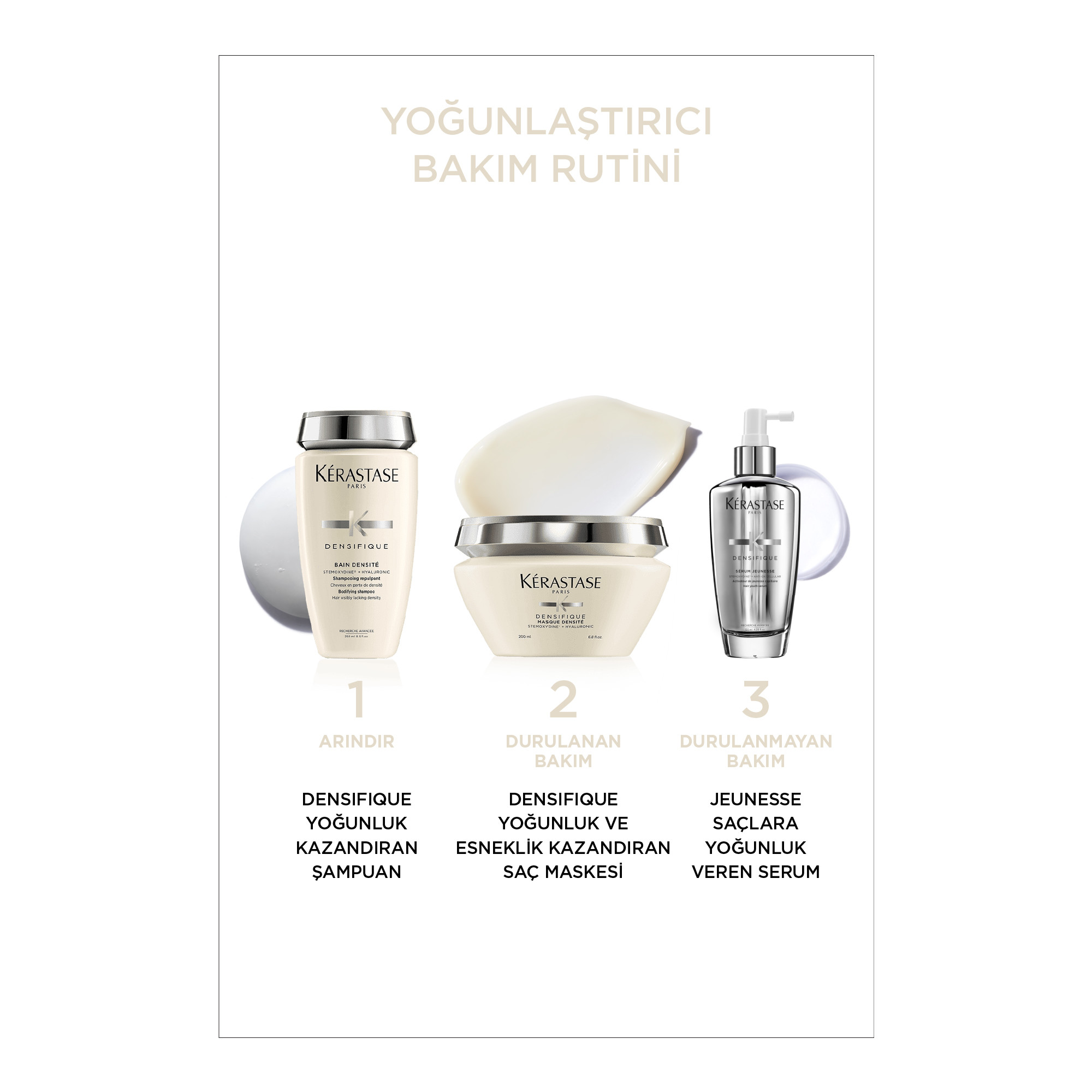 Kerastase Densifique Masque Densite Dolgunluk ve Esneklik Veren Saç Maskesi 200 ml – Saç tellerini güçlendirerek dolgunlaştıran, hacimli ve sağlıklı görünüm sağlayan maske.