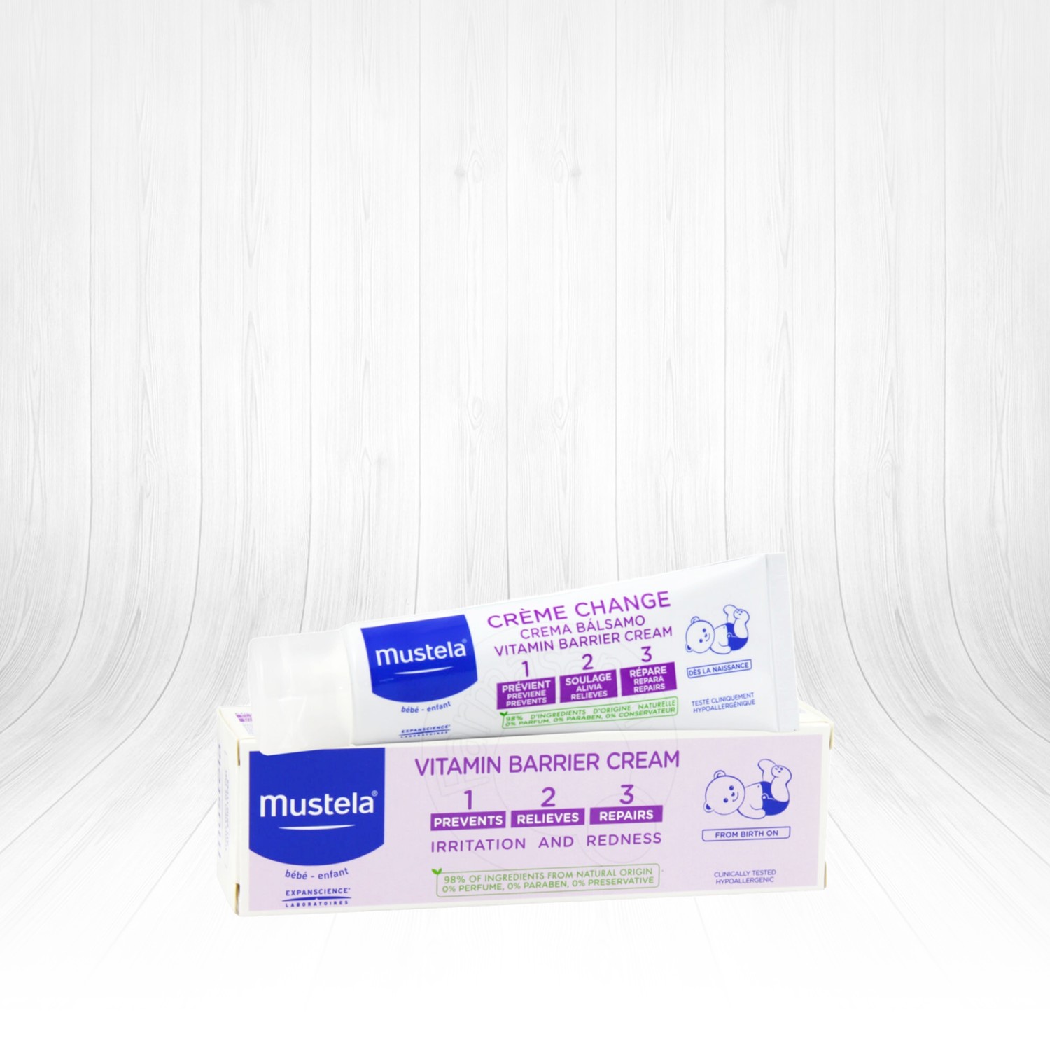 Mustela Vitamin Barrier 1-2-3 Cream Pişik Önleyici Krem 50 ml – Bebeklerin pişik oluşumunu önleyen, 50 ml'lik vitamin destekli bariyer kremi.