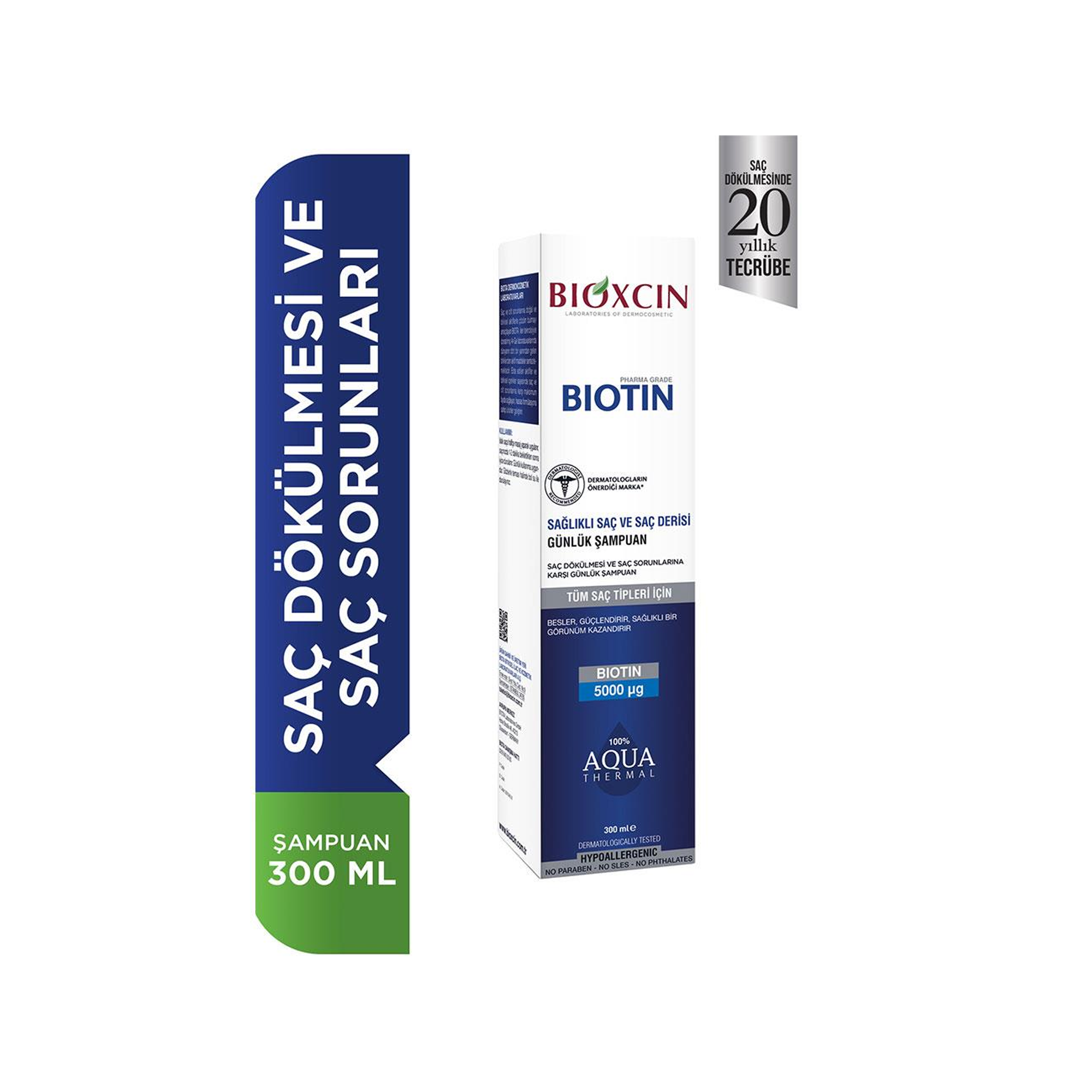 Bioxcin Biotin Saç Dökülmesine Karşı Günlük Şampuan 300 ml - Saç dökülmesini önleyip saçı güçlendirirken, günlük kullanım için uygun biotinli şampuan