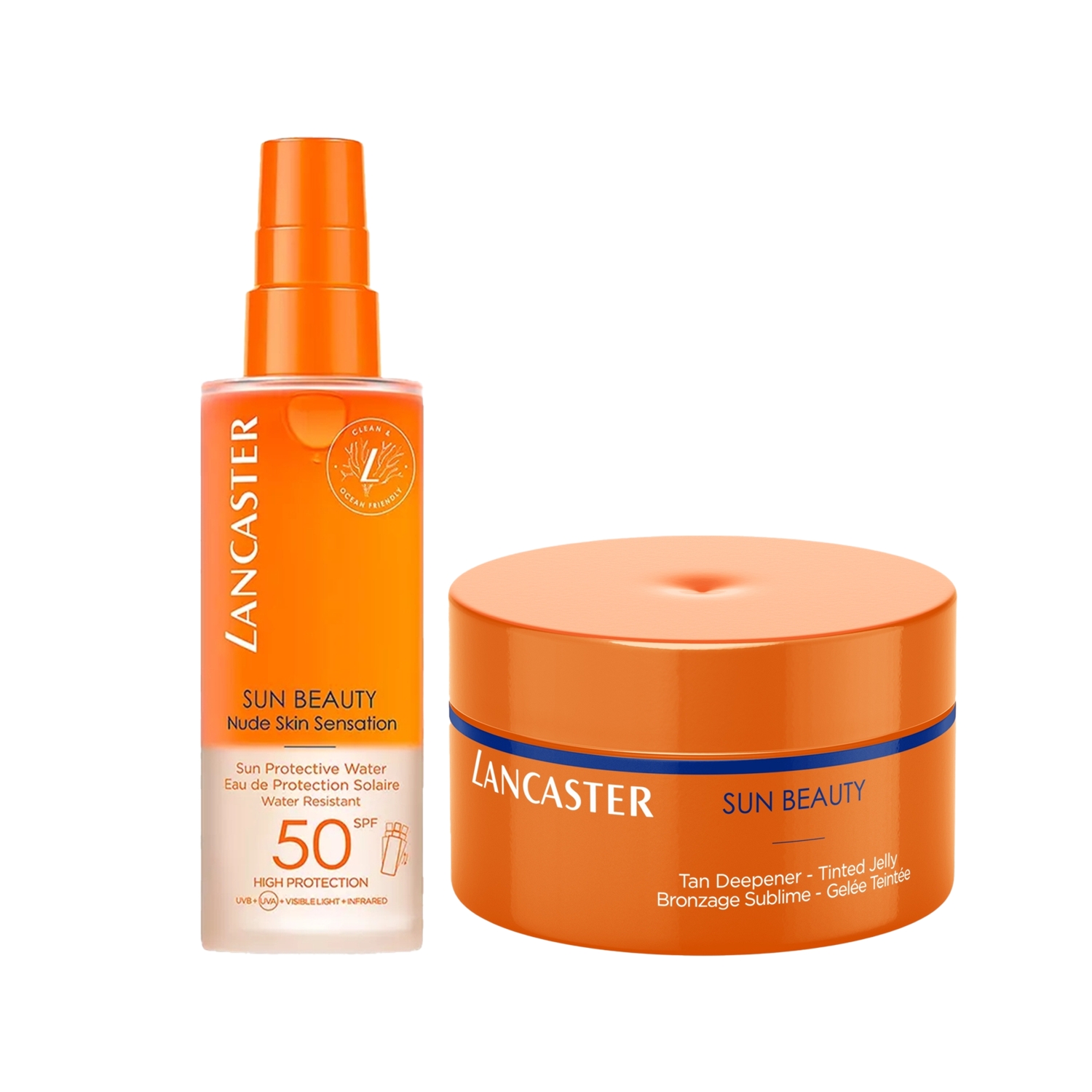 Lancaster Sun Beauty Tan Deepener Tinted Jelly 200 ml & Protective Water Spf50 150 ml