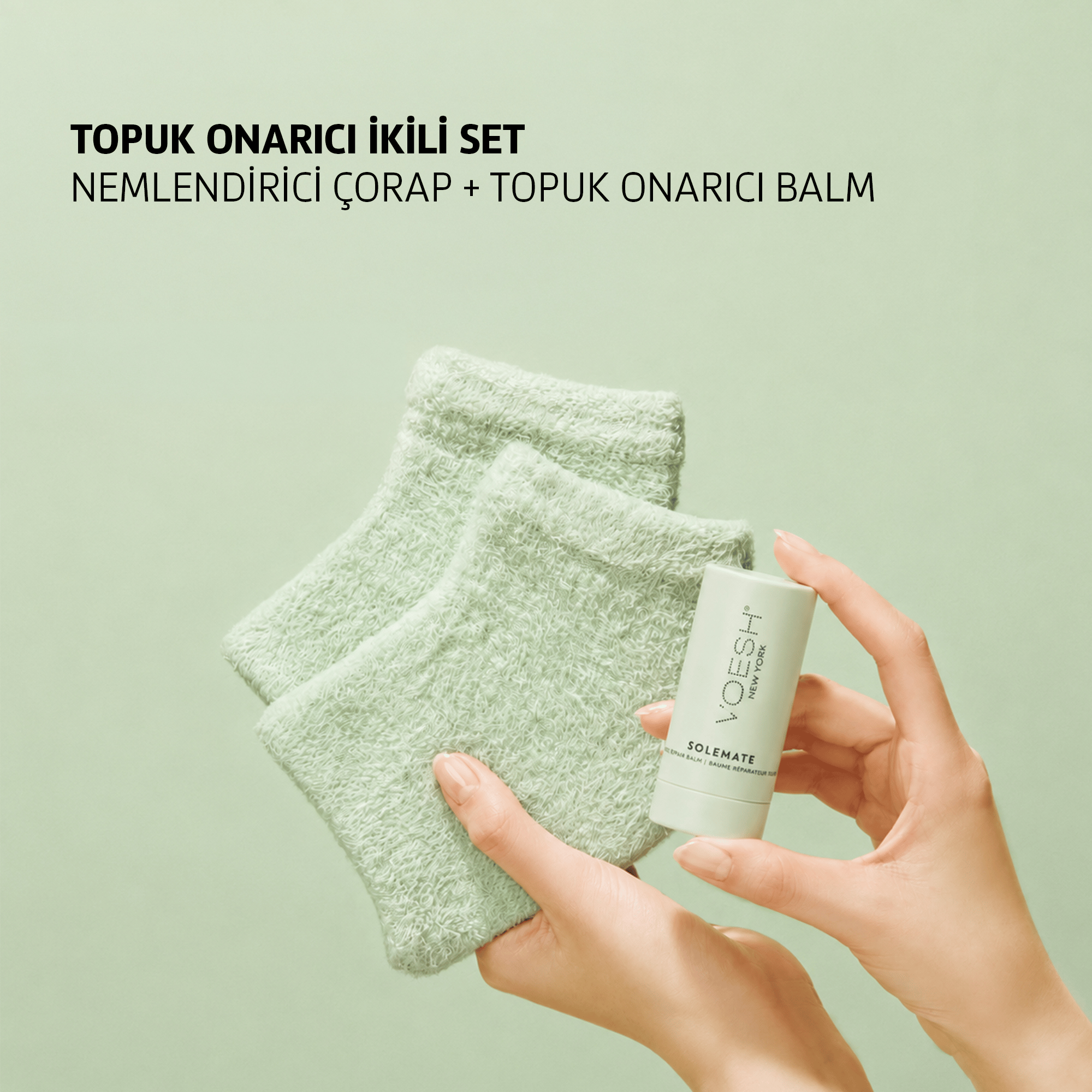 Voesh New York Solemate Topuk Onarıcı İkili Set - Topuklarınızdaki çatlakları giderir ve yumuşaklık sağlar.