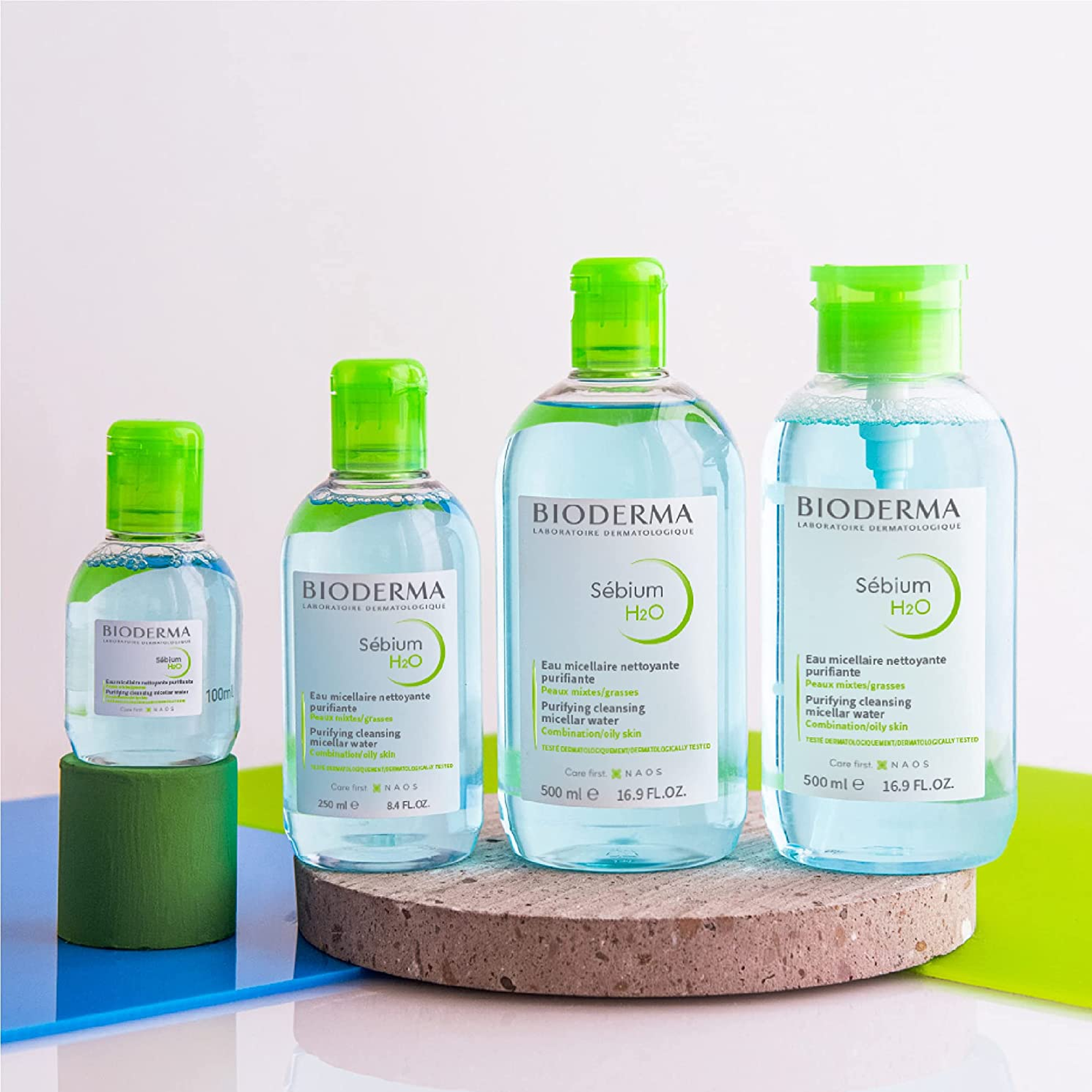 Bioderma Sebium H2O Misel Su 100 ml – Yağlı ciltler için etkili temizlik sağlayan, 100 ml'lik Bioderma Sebium misel suyu.