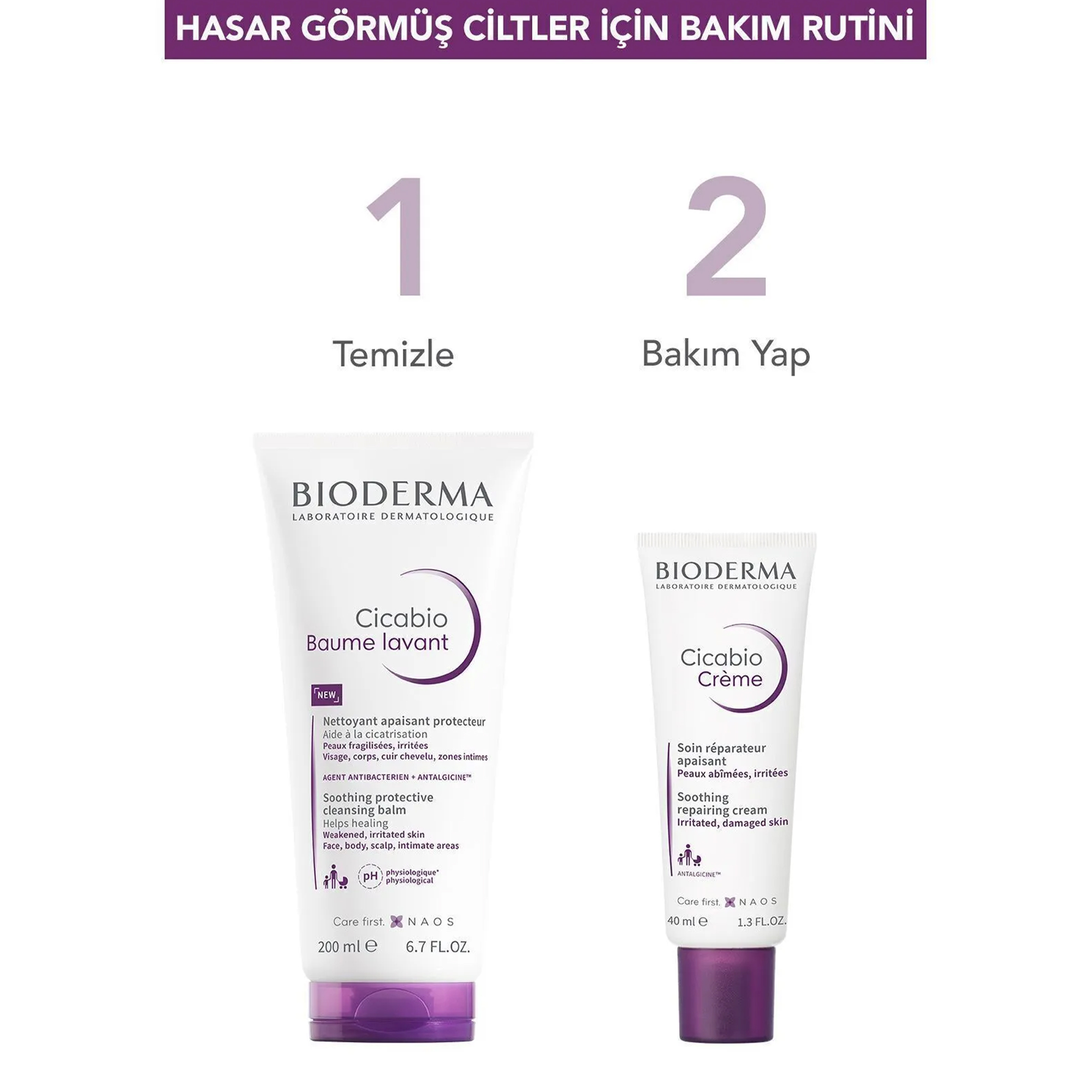 Bioderma Cicabio Hasarlı Ciltler için Onarıcı Bakım Rutini