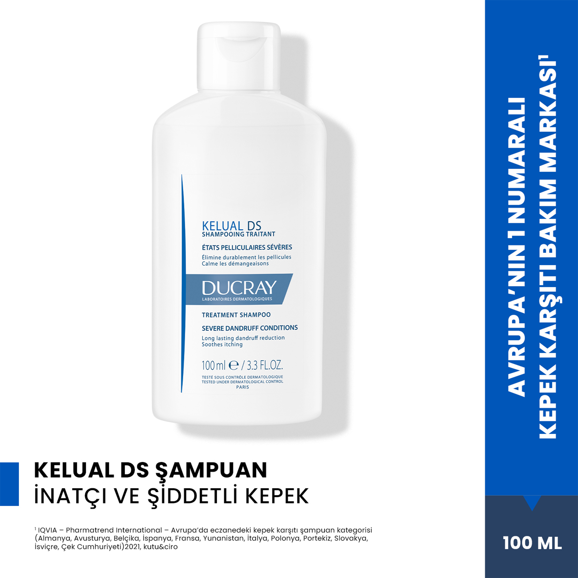 Ducray Kelual DS İnatçı Kepek Karşıtı Şampuan 100 ml – Ducray Kelual DS, 100 ml'lik inatçı kepek karşıtı şampuan.