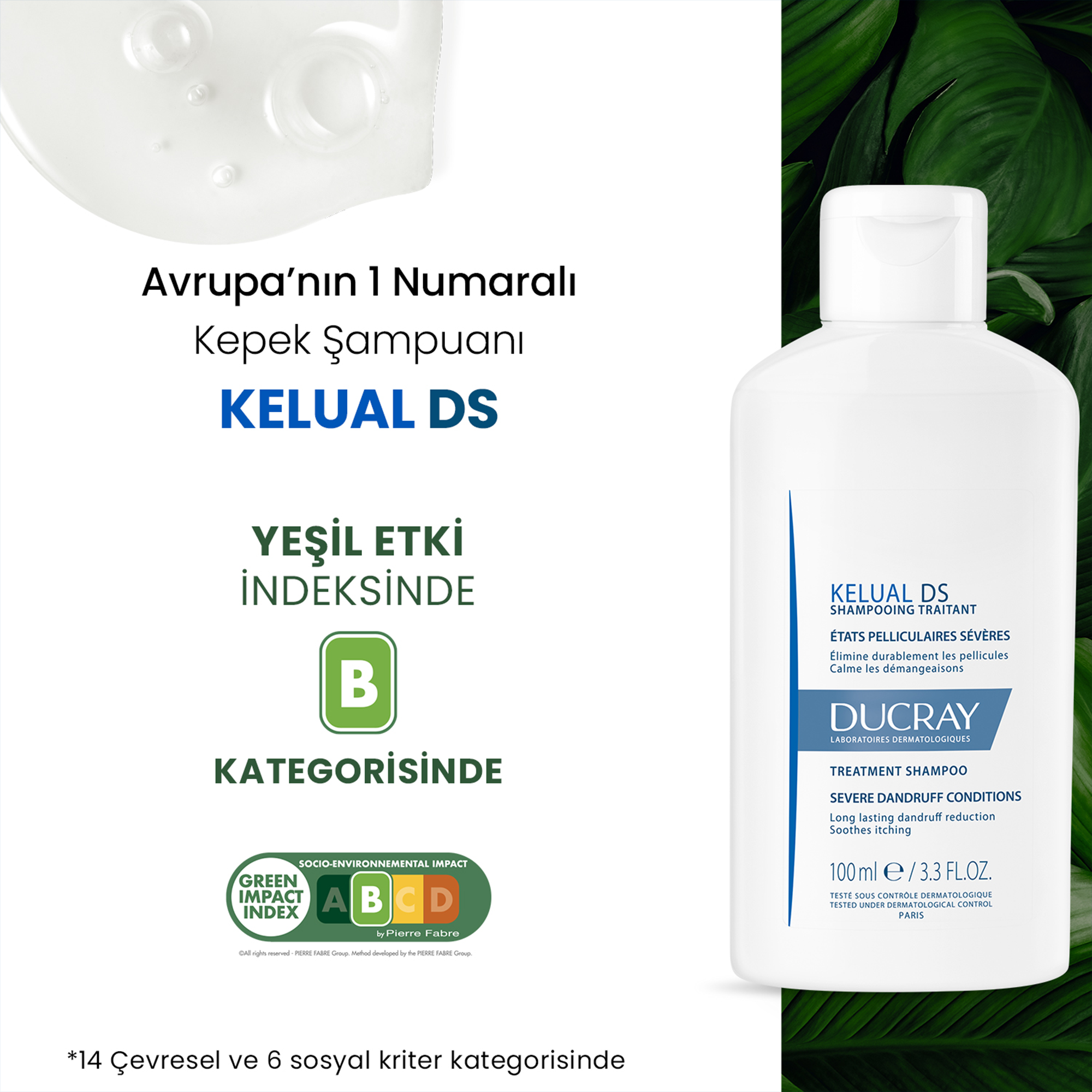 Ducray Kelual DS İnatçı Kepek Karşıtı Şampuan 100 ml – Ducray Kelual DS, 100 ml'lik inatçı kepek karşıtı şampuan.