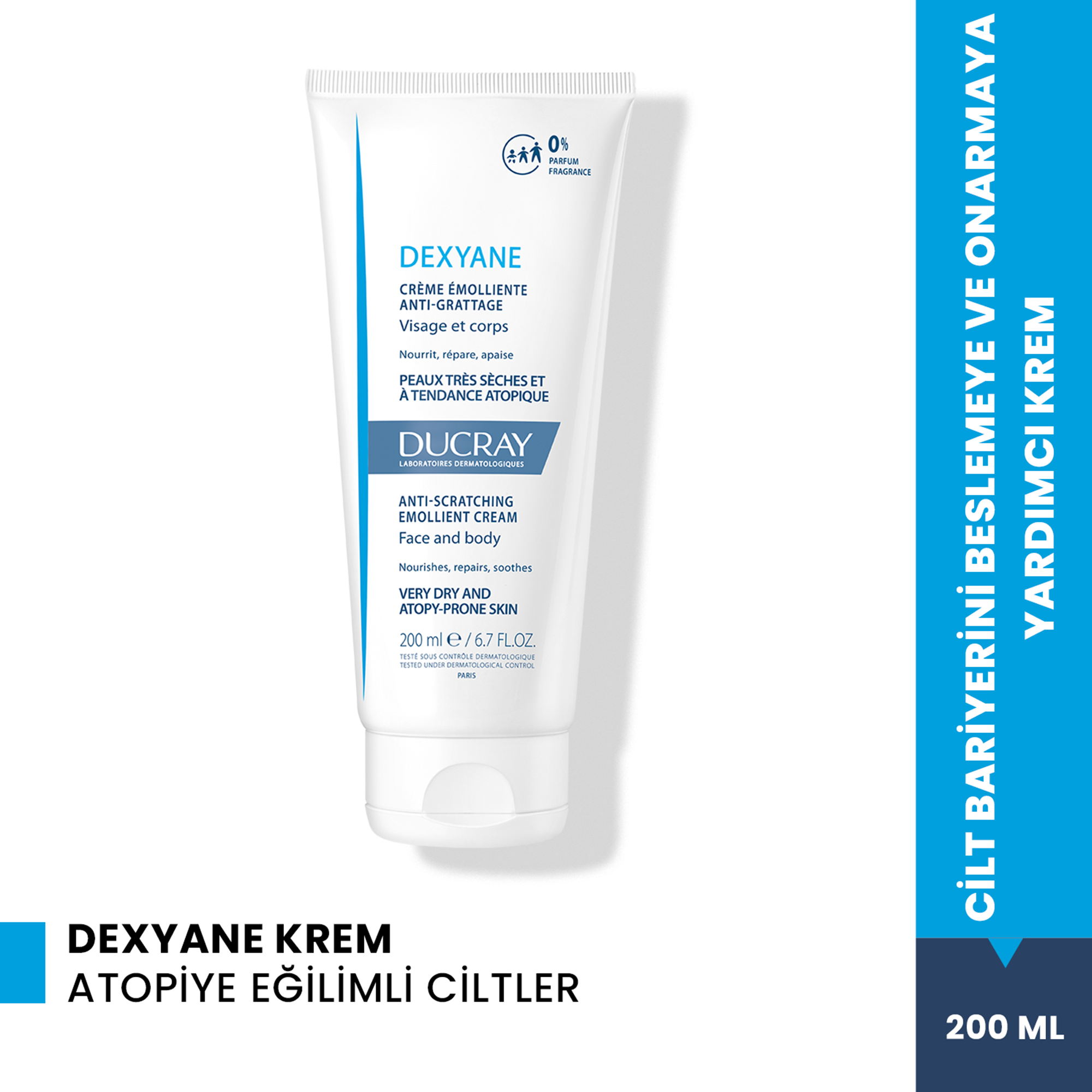 Ducray Dexyane Kuruluk Karşıtı Nemlendirici Krem 200 ml - Kuru Ciltler İçin Yoğun Nemlendirici ve Besleyici Krem