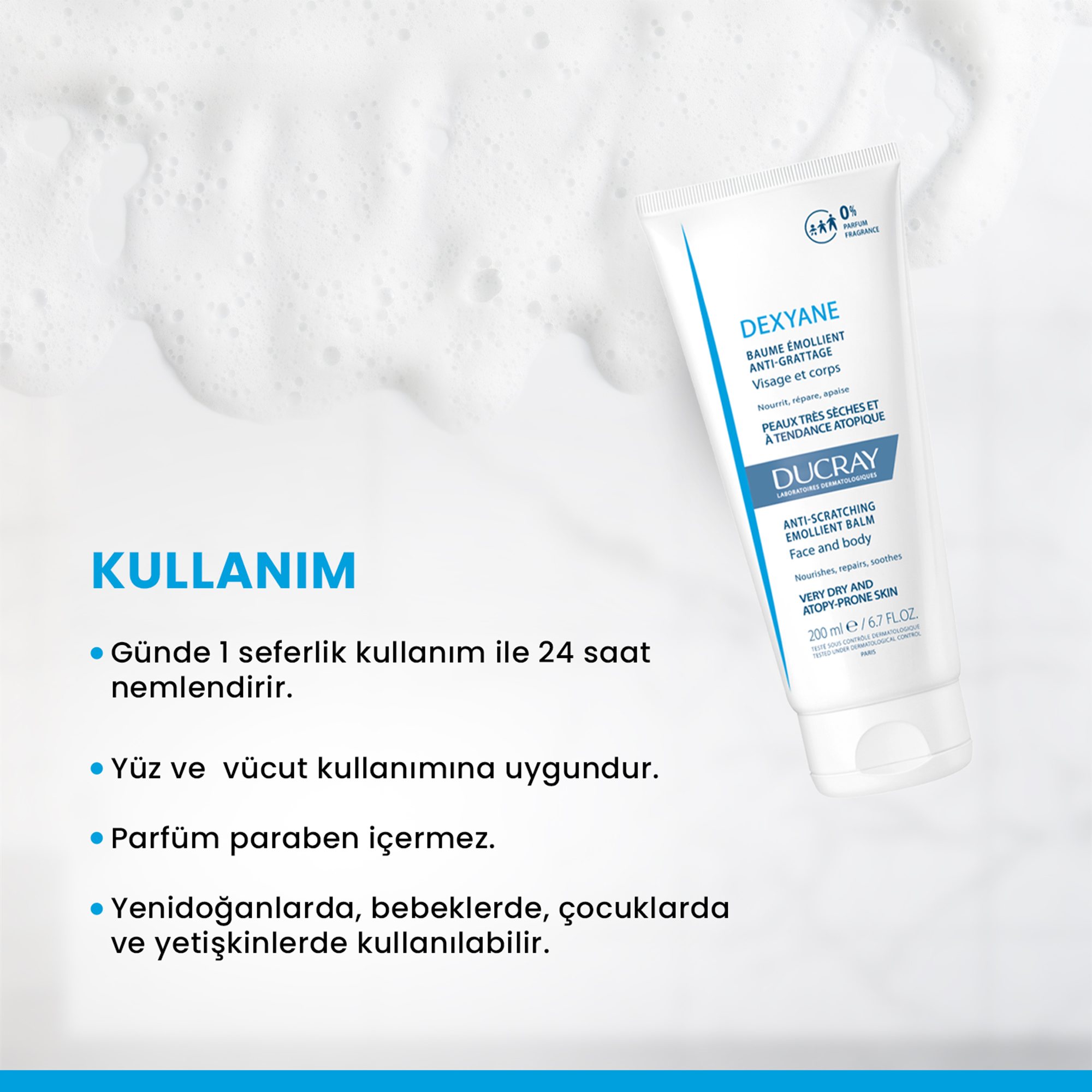 Ducray Dexyane Kuruluk Karşıtı Nemlendirici Balsam 200 ml - Pul Pul Dökülen ve Gerginlik Hissi Veren Ciltler İçin Yoğun Bakım