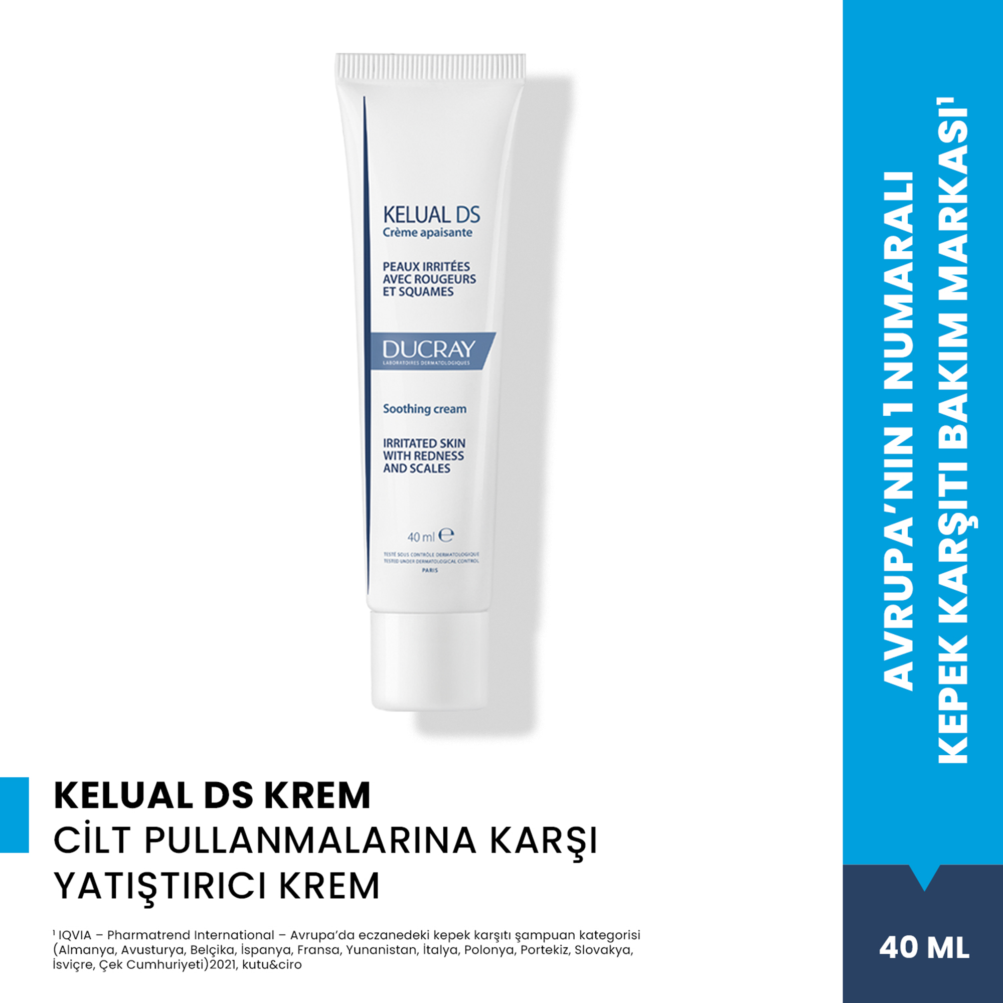 Ducray Kelual Ds Cilt Pullanmalarına Karşı Yatıştırıcı Krem 40 ml - Pullanmalar ve kuruluk için yatıştırıcı etkiye sahip krem, cildi rahatlatır ve korur.