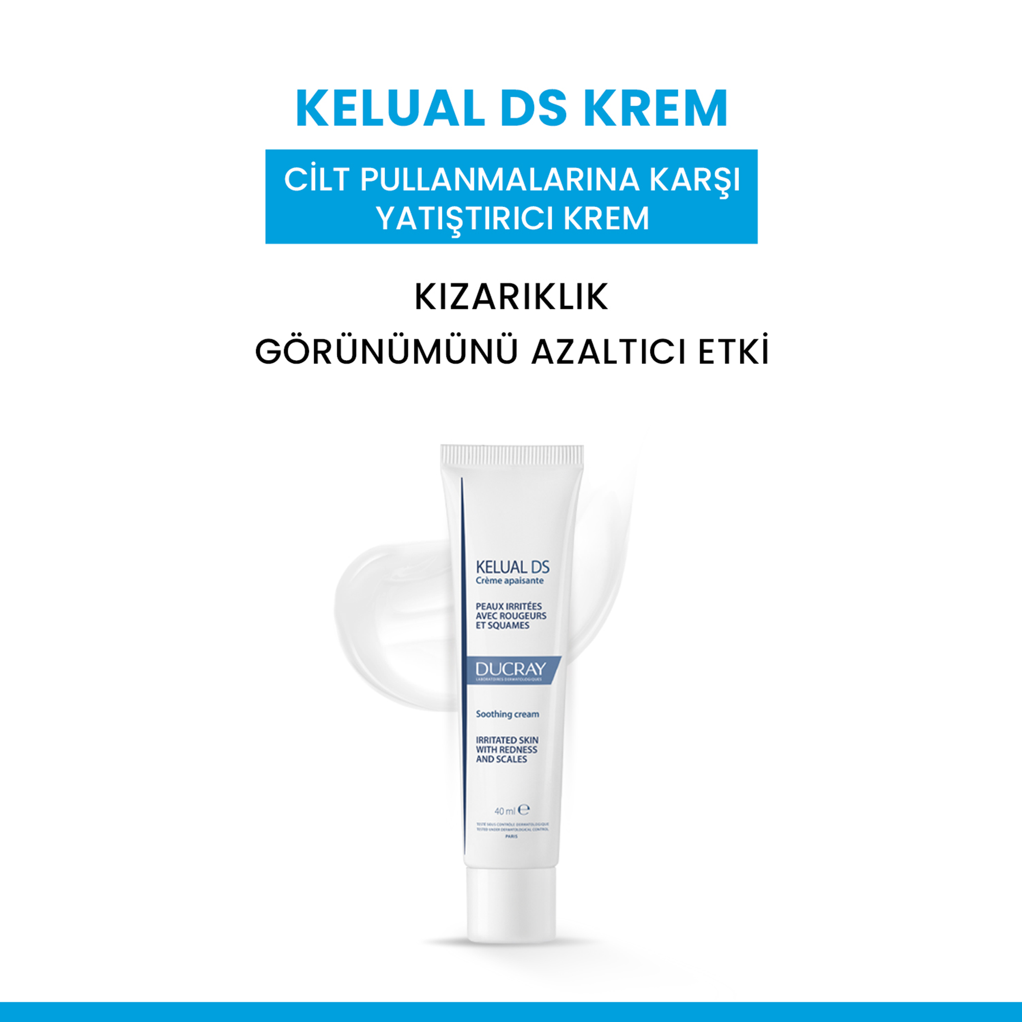 Ducray Kelual Ds Cilt Pullanmalarına Karşı Yatıştırıcı Krem 40 ml - Ciltteki tahrişi ve pullanmayı giderir, yatıştırıcı etkisiyle cildi rahatlatır.