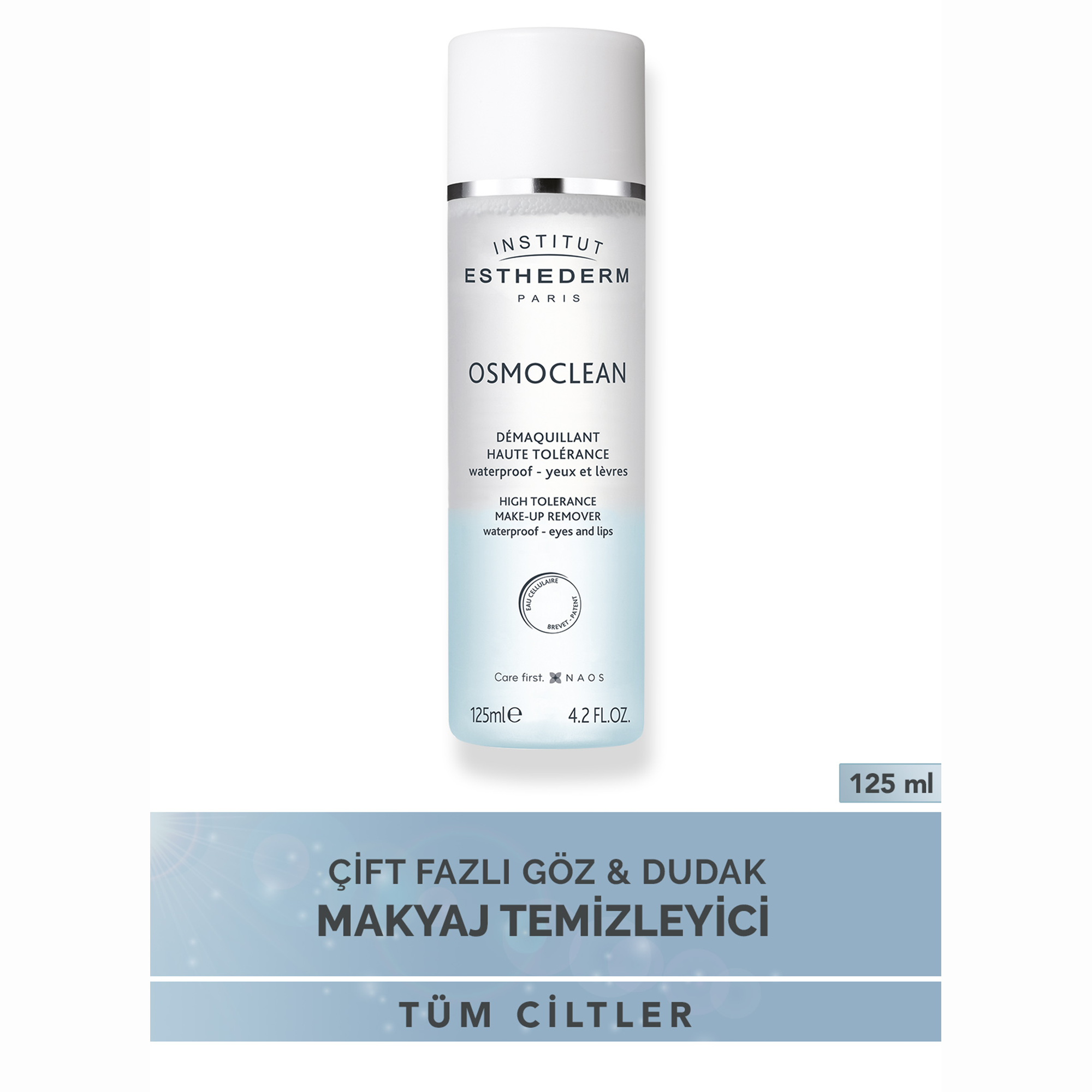 Esthederm Osmoclean High Tolerance Make Up Remover 125 ml - Hassas Göz ve Dudak Çevresi İçin Yüksek Toleranslı Makyaj Temizleyici
