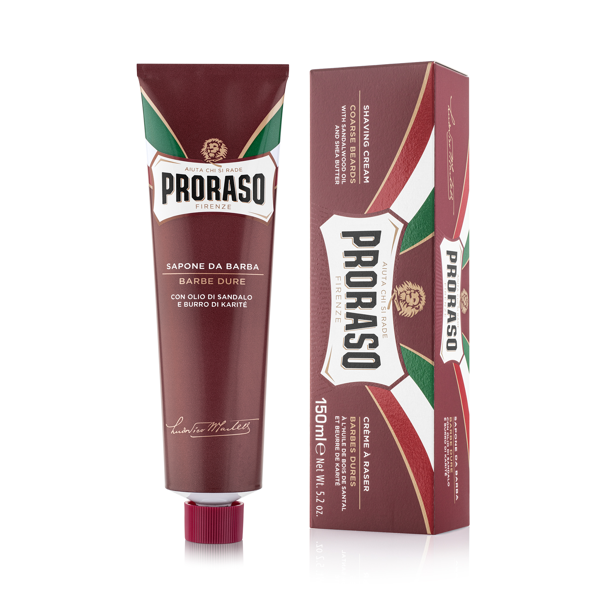 Proraso Sandal Ağacı Özlü Tıraş Kremi 150 ml – Cildi yumuşatarak rahat bir tıraş deneyimi sunan, sandal ağacı özlü 150 ml'lik tıraş kremi.