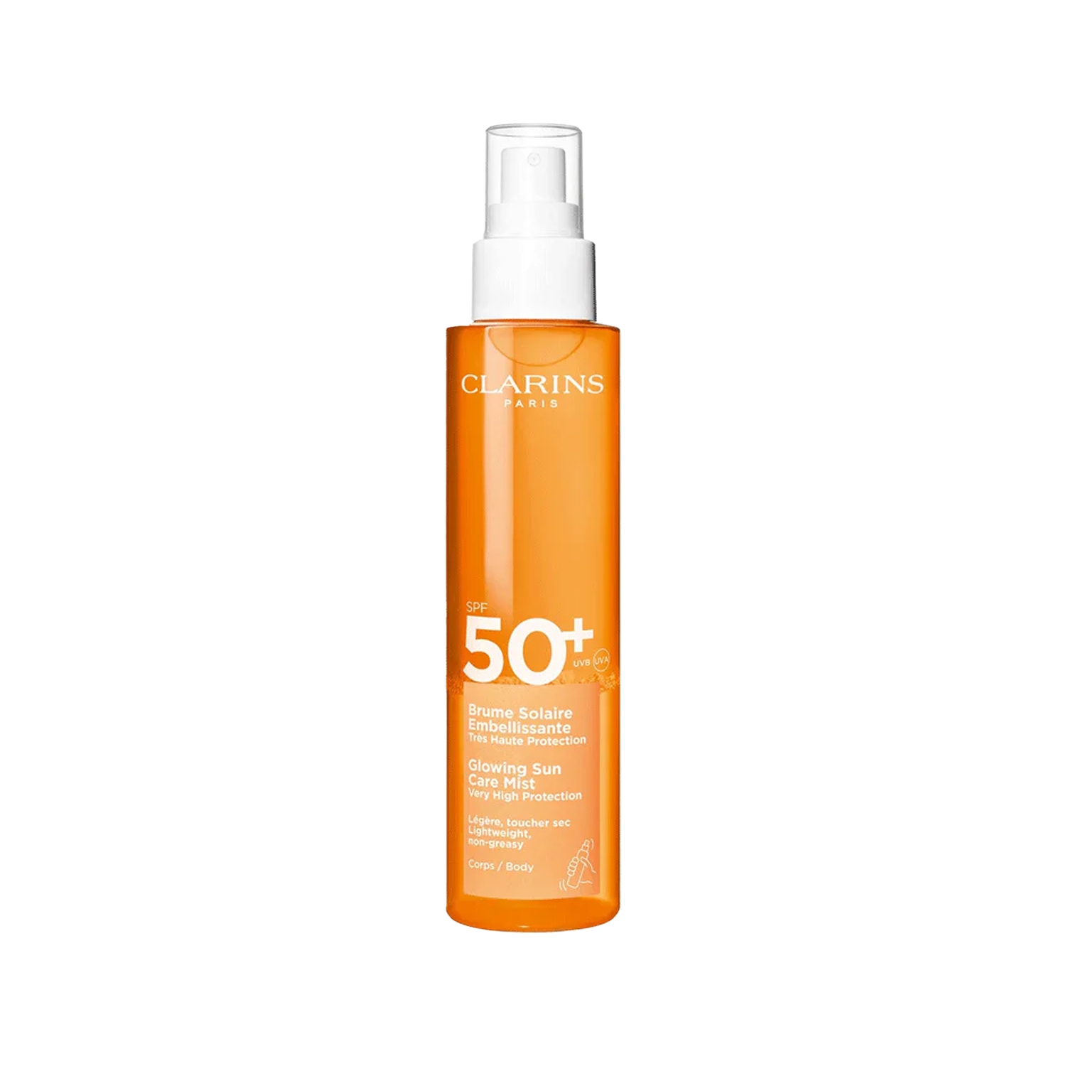 Clarins Glowing Sun Care Mist SPF50+ Güneş Koruyucu Vücut Sprey 150 ml