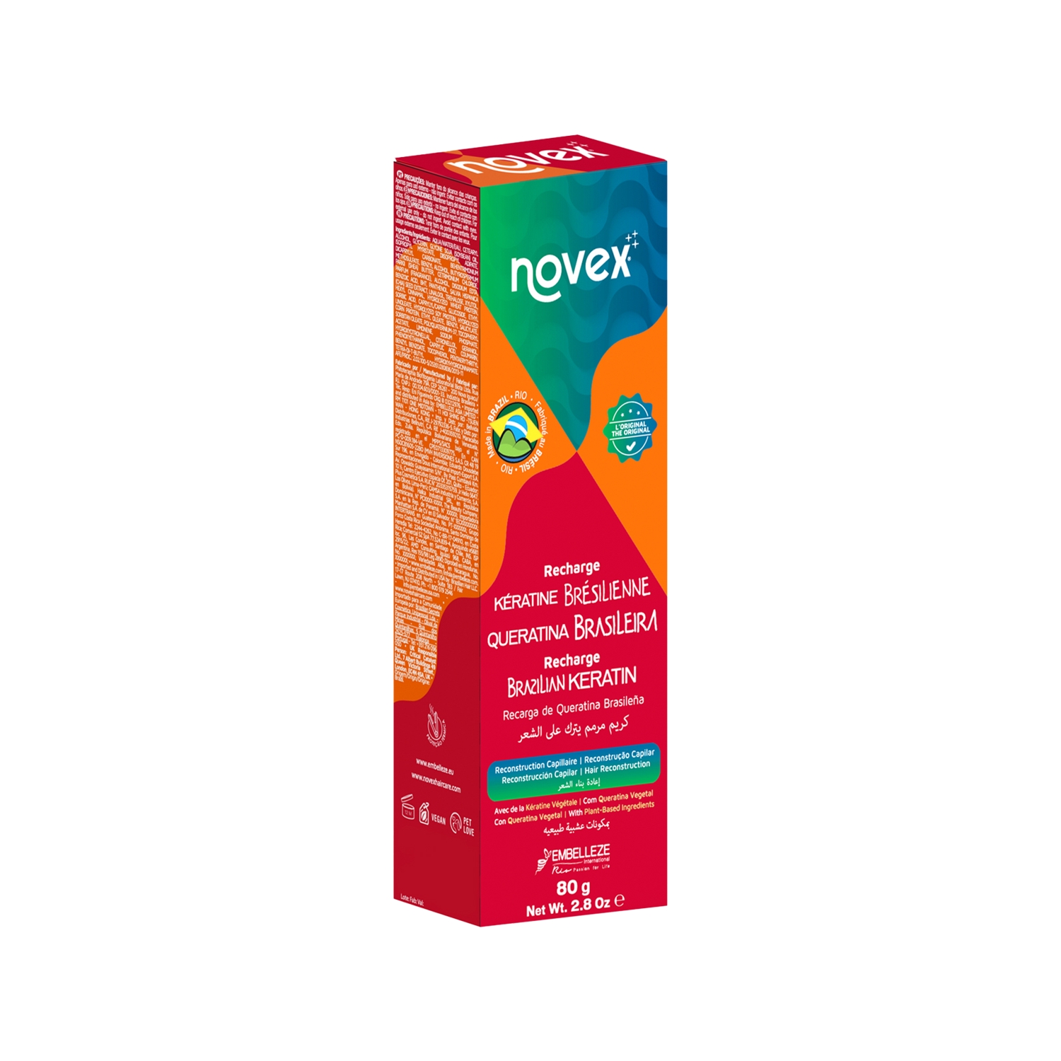 Novex Brazilian Keratin Kurumuş ve Zarar Görmüş Saçlar İçin Keratin Yükleyici Durulanmayan Saç Kremi 80 g