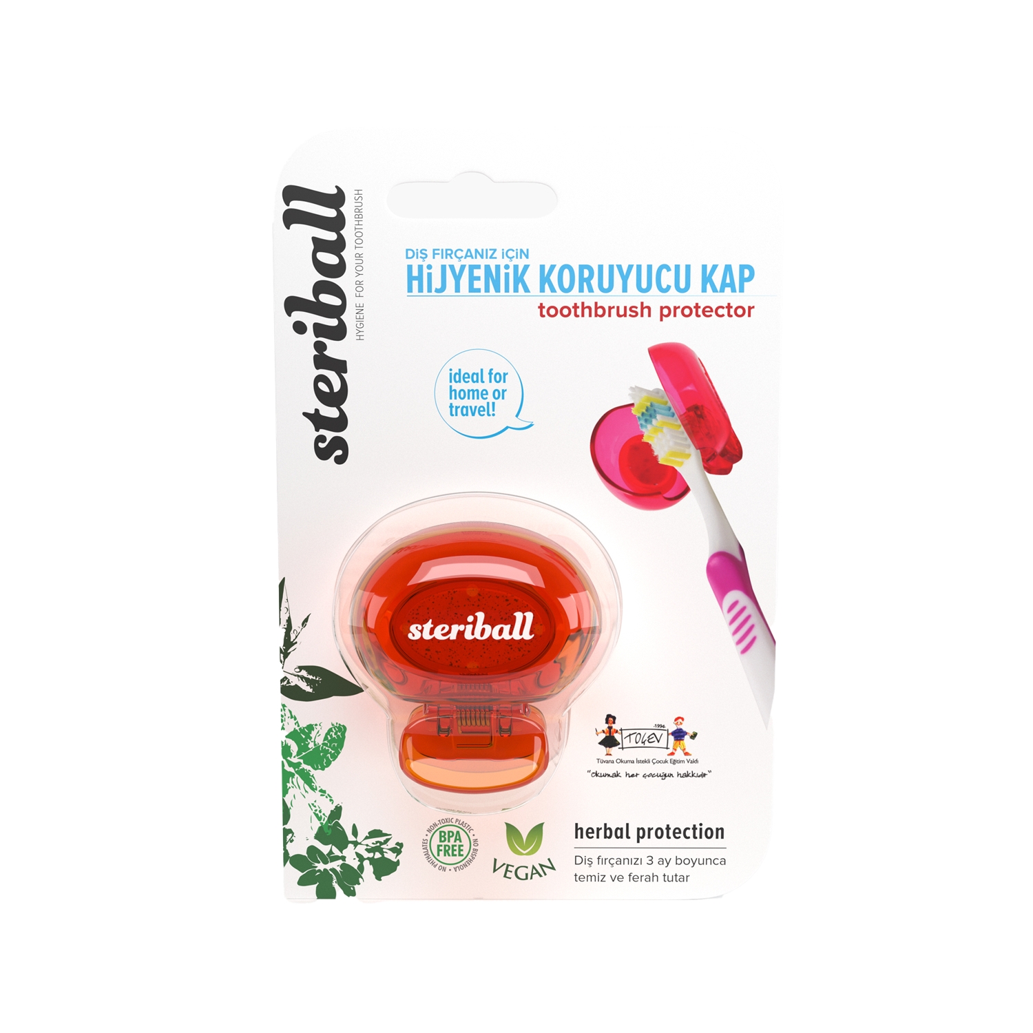 Steriball Diş Fırçası Hijyenik Koruyucu Kap Sarı