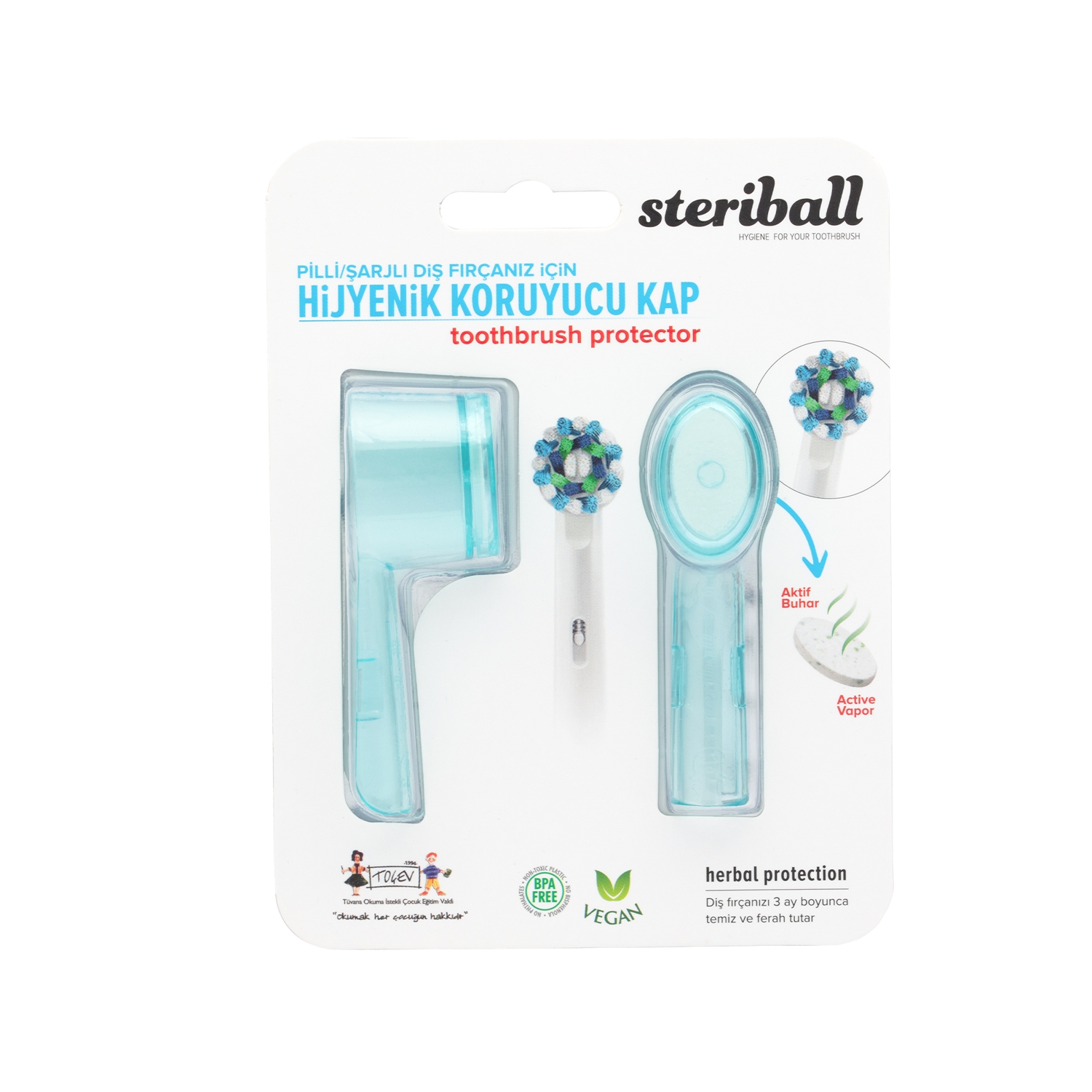 Steriball Pilli ve Şarjlı Diş Fırçası İçin Hijyenik Diş Fırçası Kabı Açık Mavi
