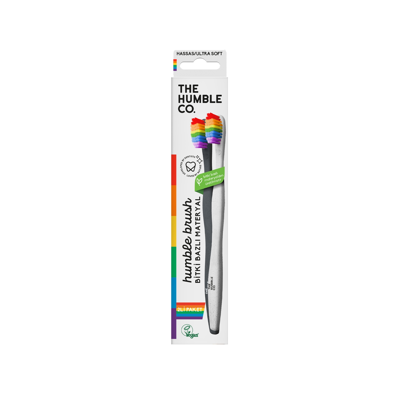 The Humble Co Humble Brush Ultra Soft Bitki Bazlı Hassas Diş Fırçası Gökkuşağı 2 Adet