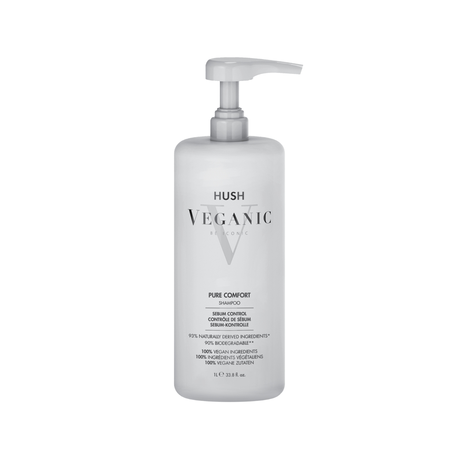 Hush Veganic Pure Comfort Yağlı Saçlar İçin Dengeleyici Şampuan 1000 ml