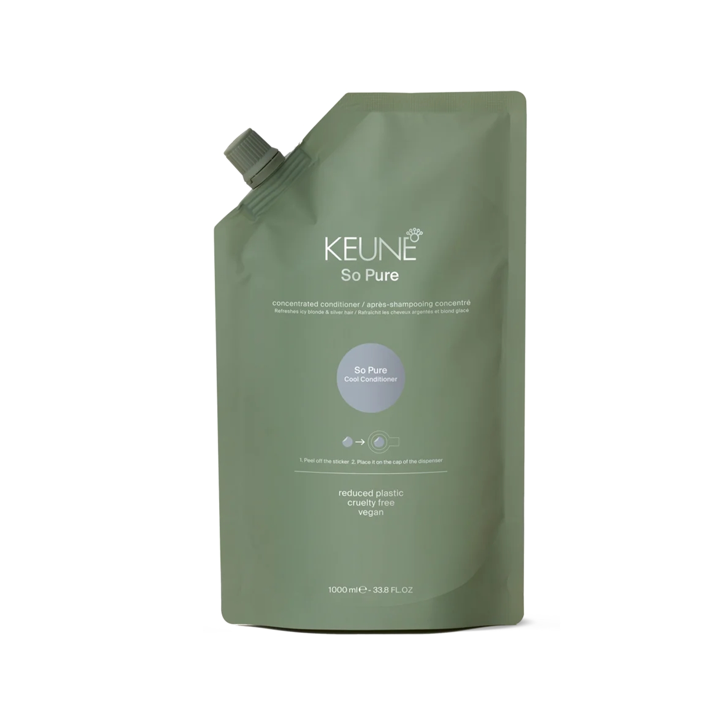 Keune So Pure Cool Sarı Gri Saçlar İçin Gümüş Saç Kremi Refill 1000 ml