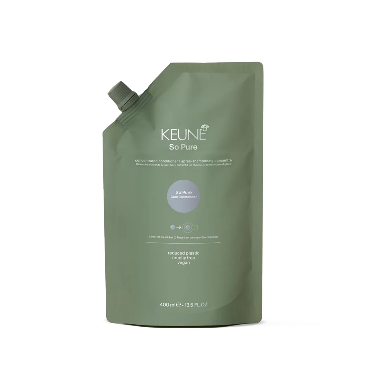 Keune So Pure Cool Sarı Gri Saçlar İçin Gümüş Saç Kremi Refill 400 ml